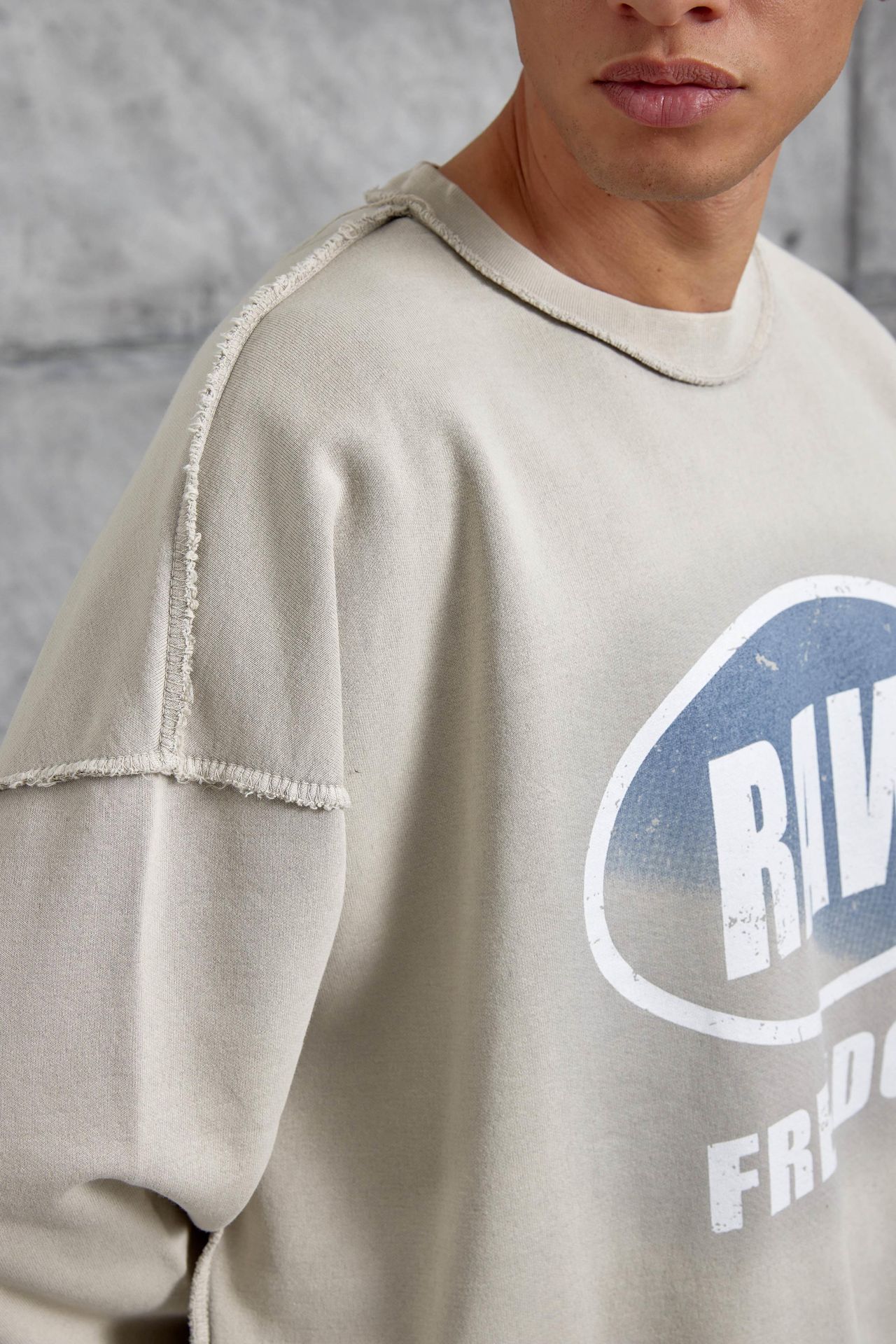 NOMARC Baskılı Oversize Bisiklet Yaka Sweatshirt 5