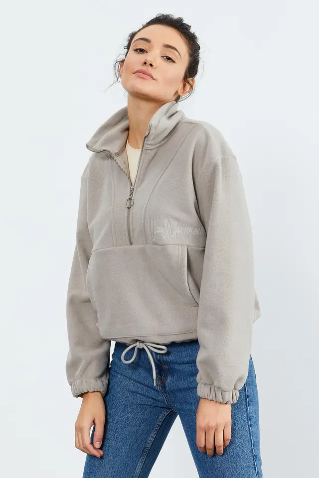 TOMMY Oversized Half-zip Plush Sweatshirt