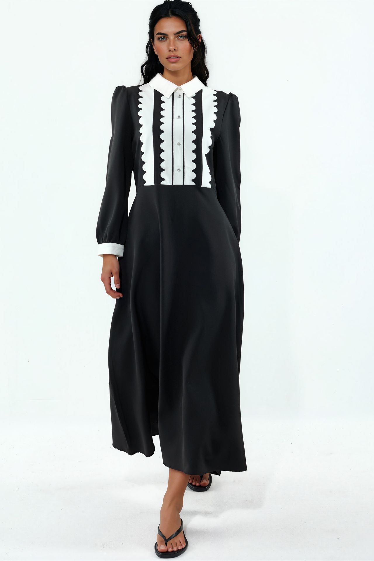 MSN Belted Crew Neck Maxi Dress 1