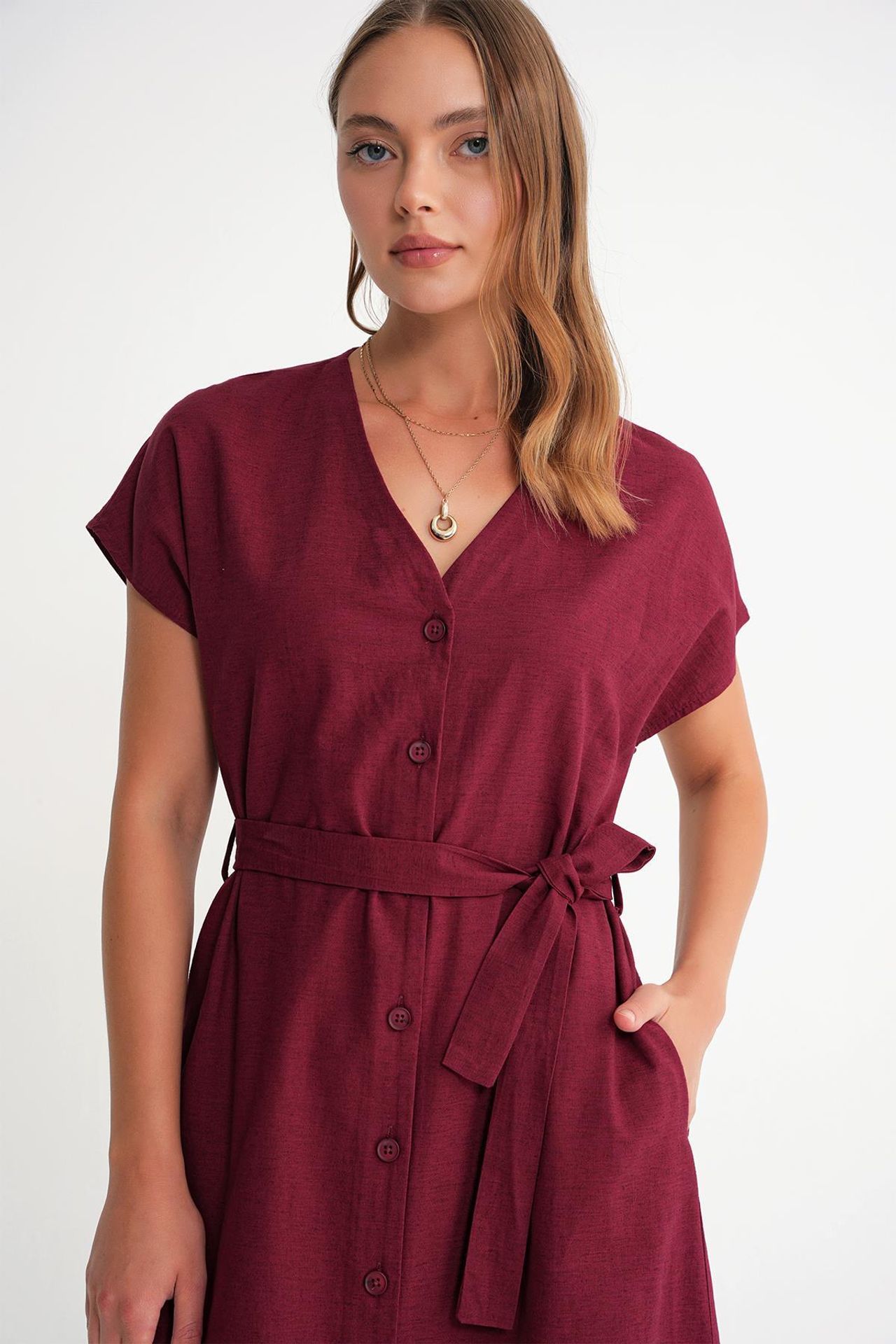 Mixray Belted Shirt Dress 4