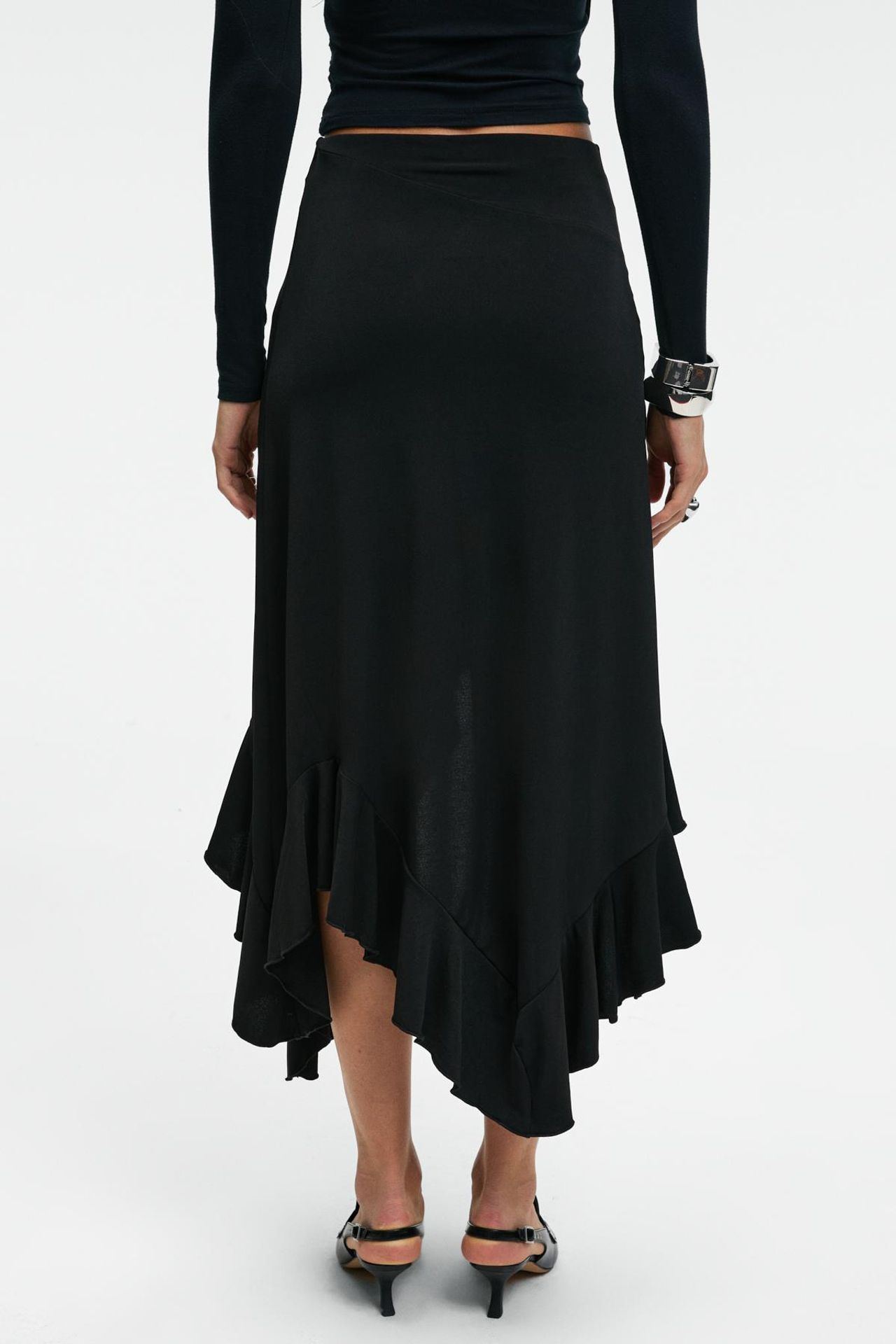 GRIMELANGE High Waist A-Line Midi Skirt 6