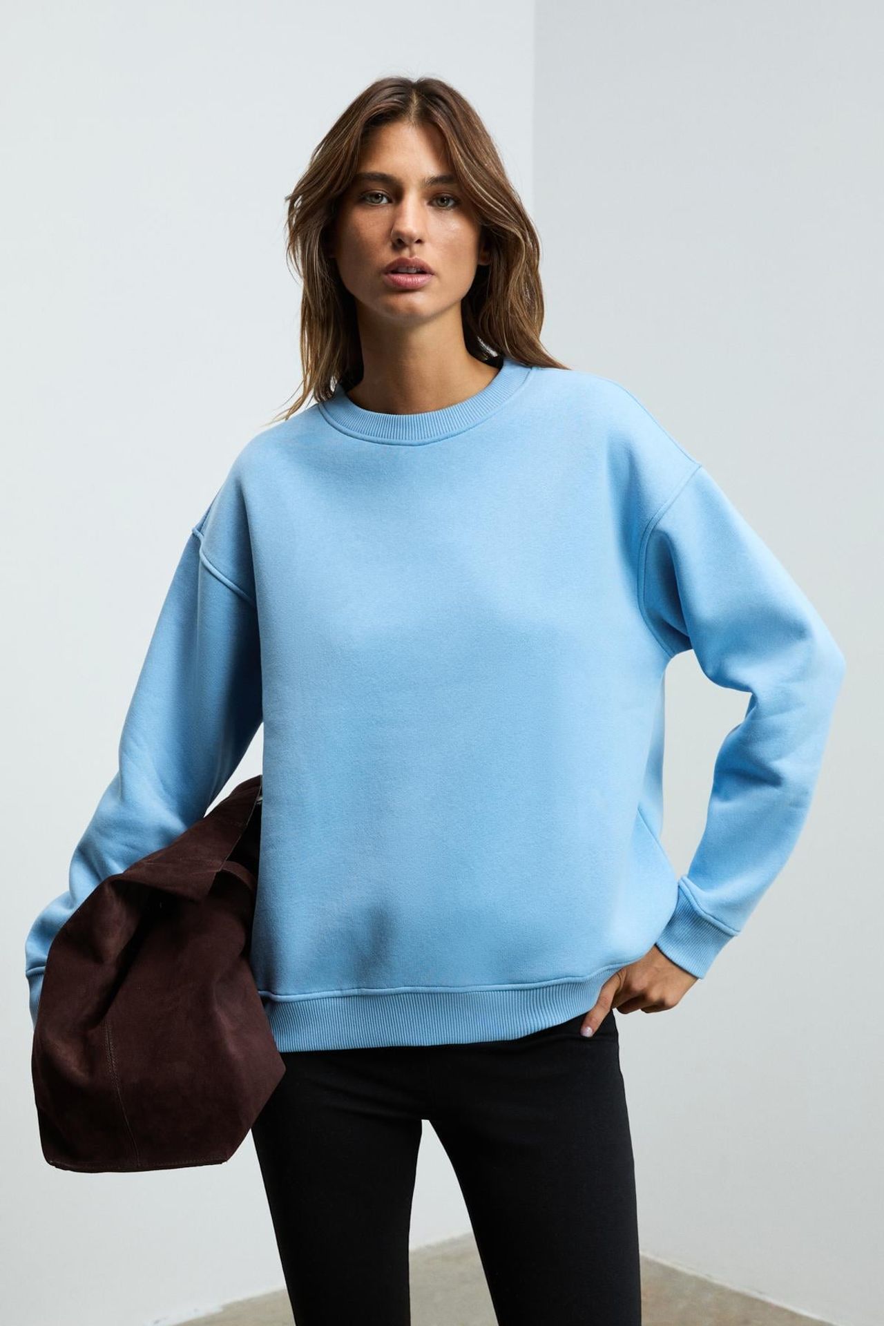 GRIMELANGE Bol Kesimli Bisiklet Yaka Sweatshirt 4