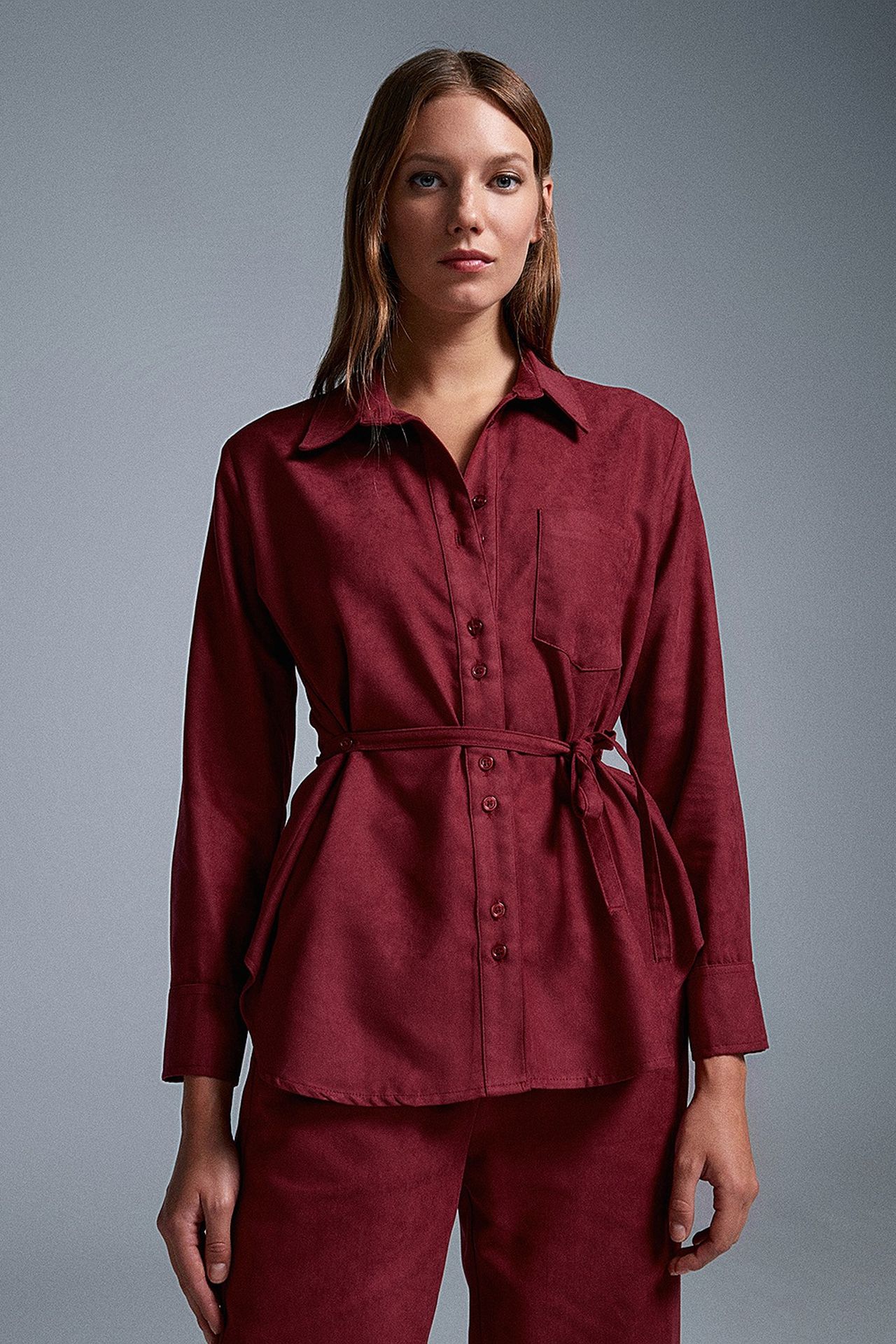 DILVIN Women’s Belted Shirt 1