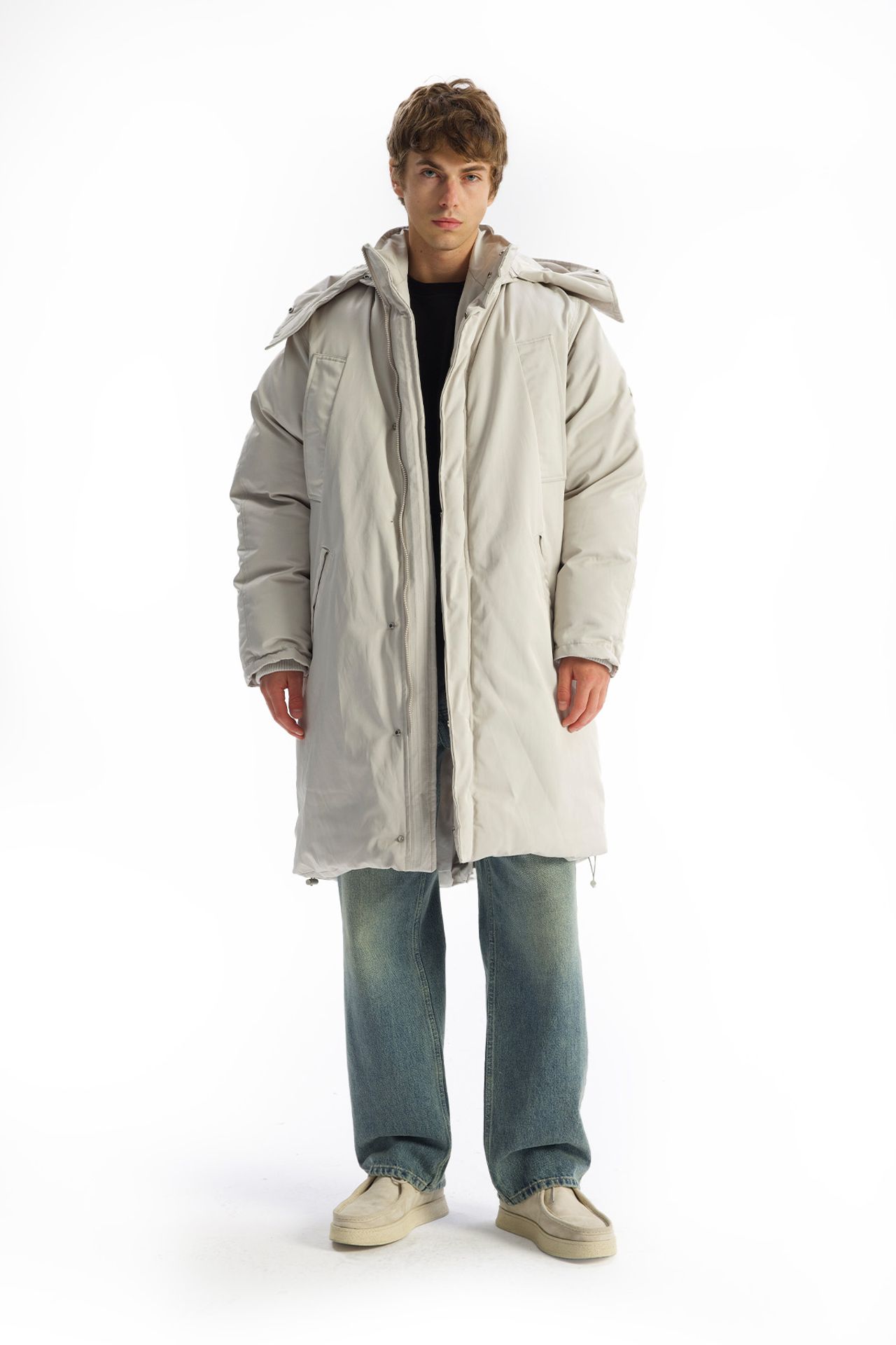 GIESTO Thick Hooded Puff Coat with Zipper and Pockets 6