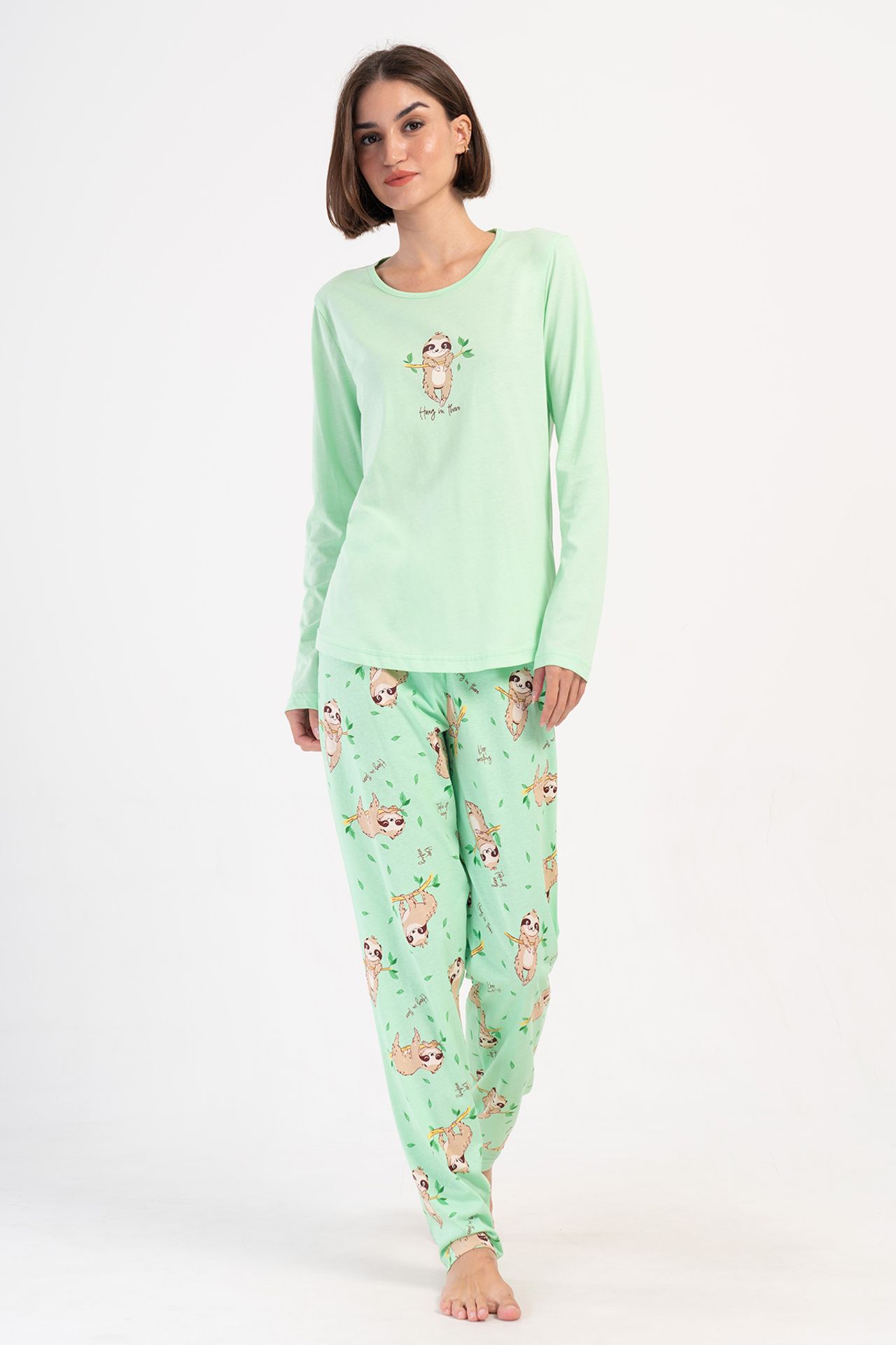 YAKE 2 Parçalı Baskılı Pijama Takımı 1