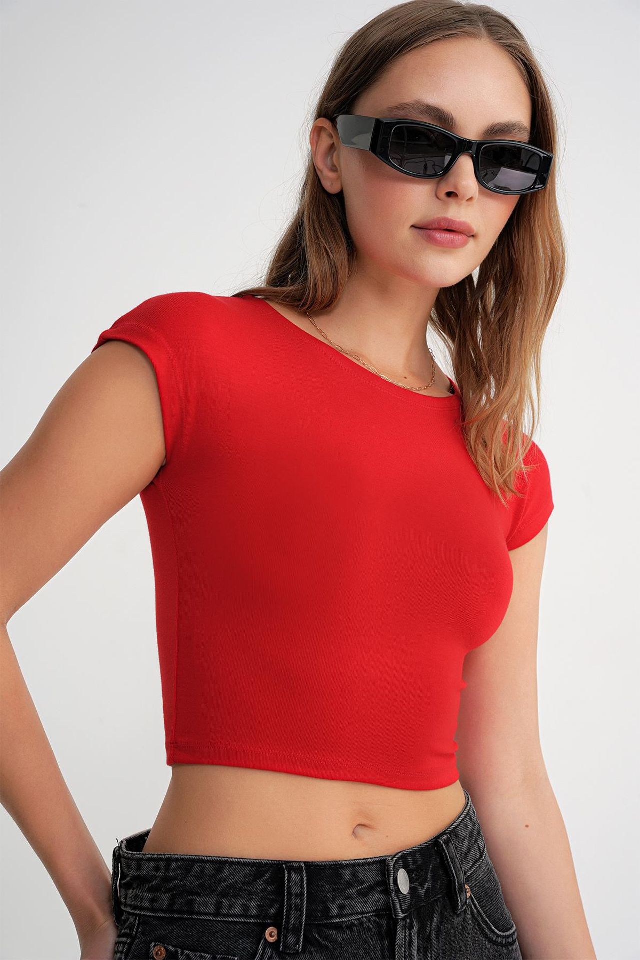MIXRAY Slim Fit Crop T-Shirt 3