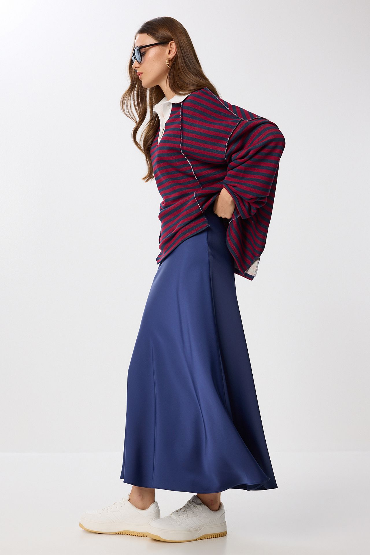 ISTANBUL High Waist Satin Maxi Skirt 3