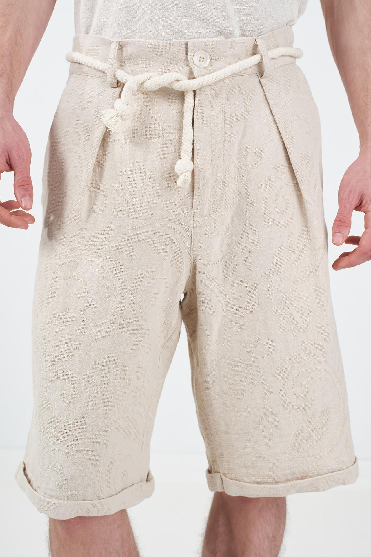 GIESTO Men's Long Relaxed Cotton Shorts 5