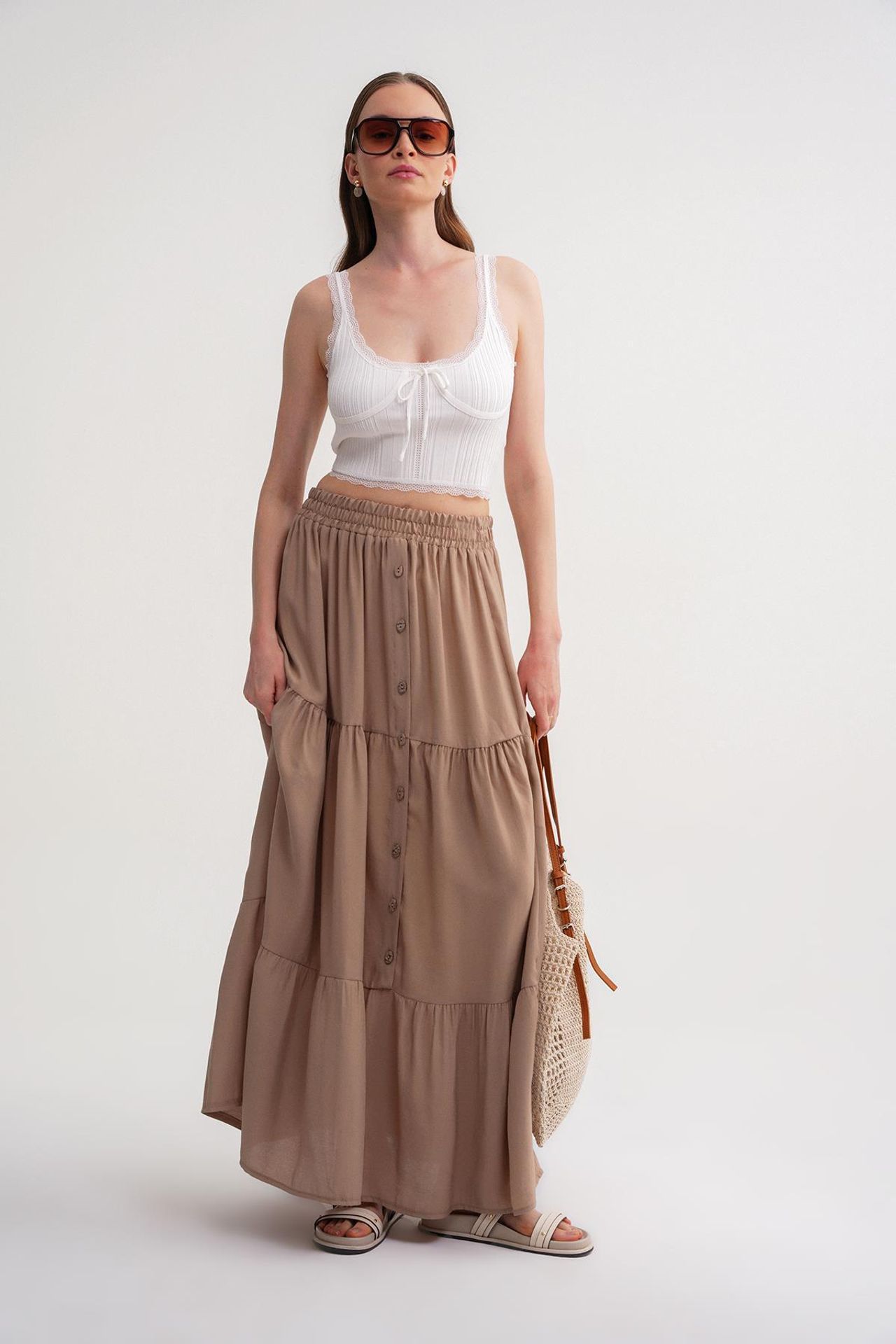 Mixray High Waist Maxi Skirt 3
