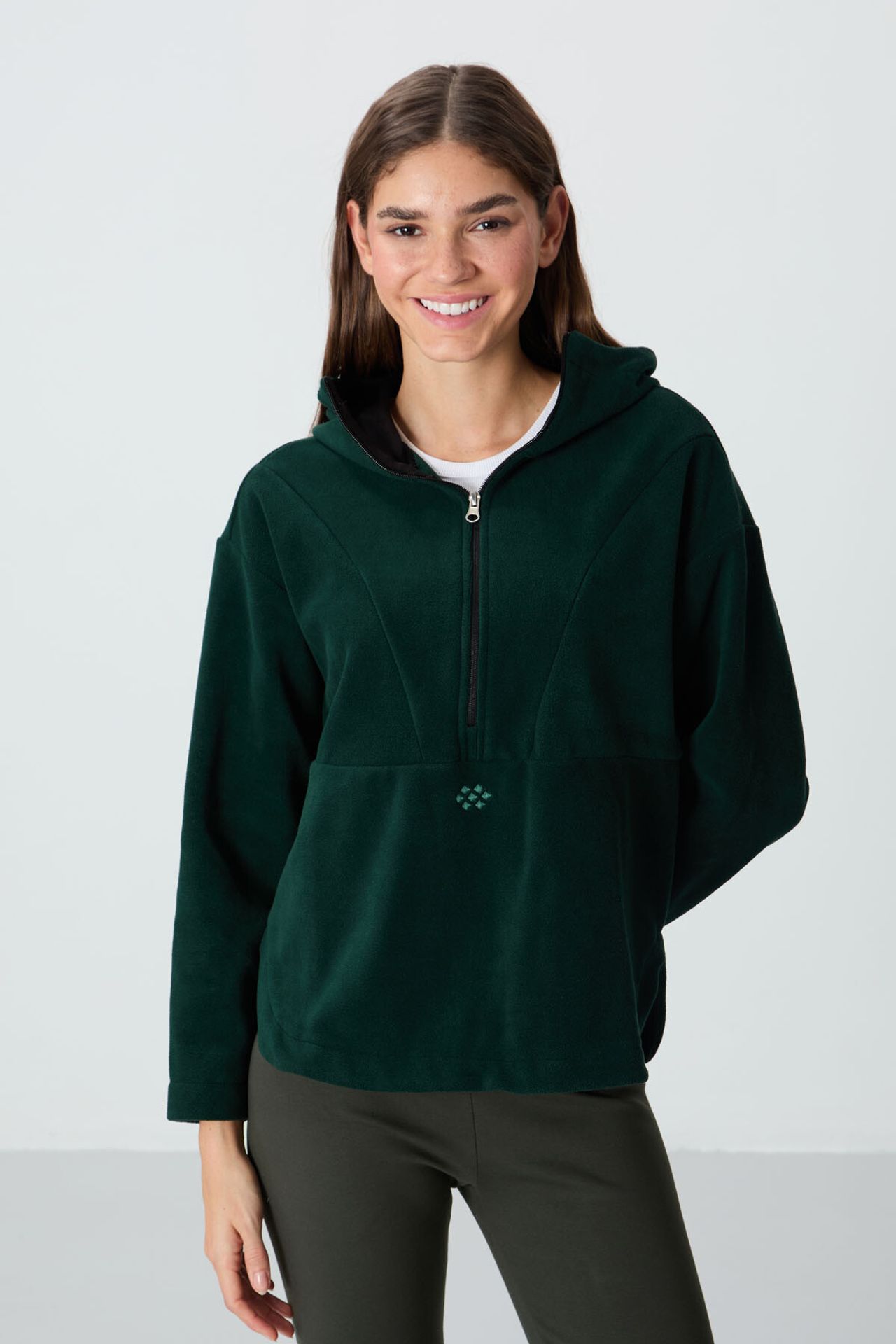 TOMMY Oversized Plush Half-zip Hooded Sweatshirt 3