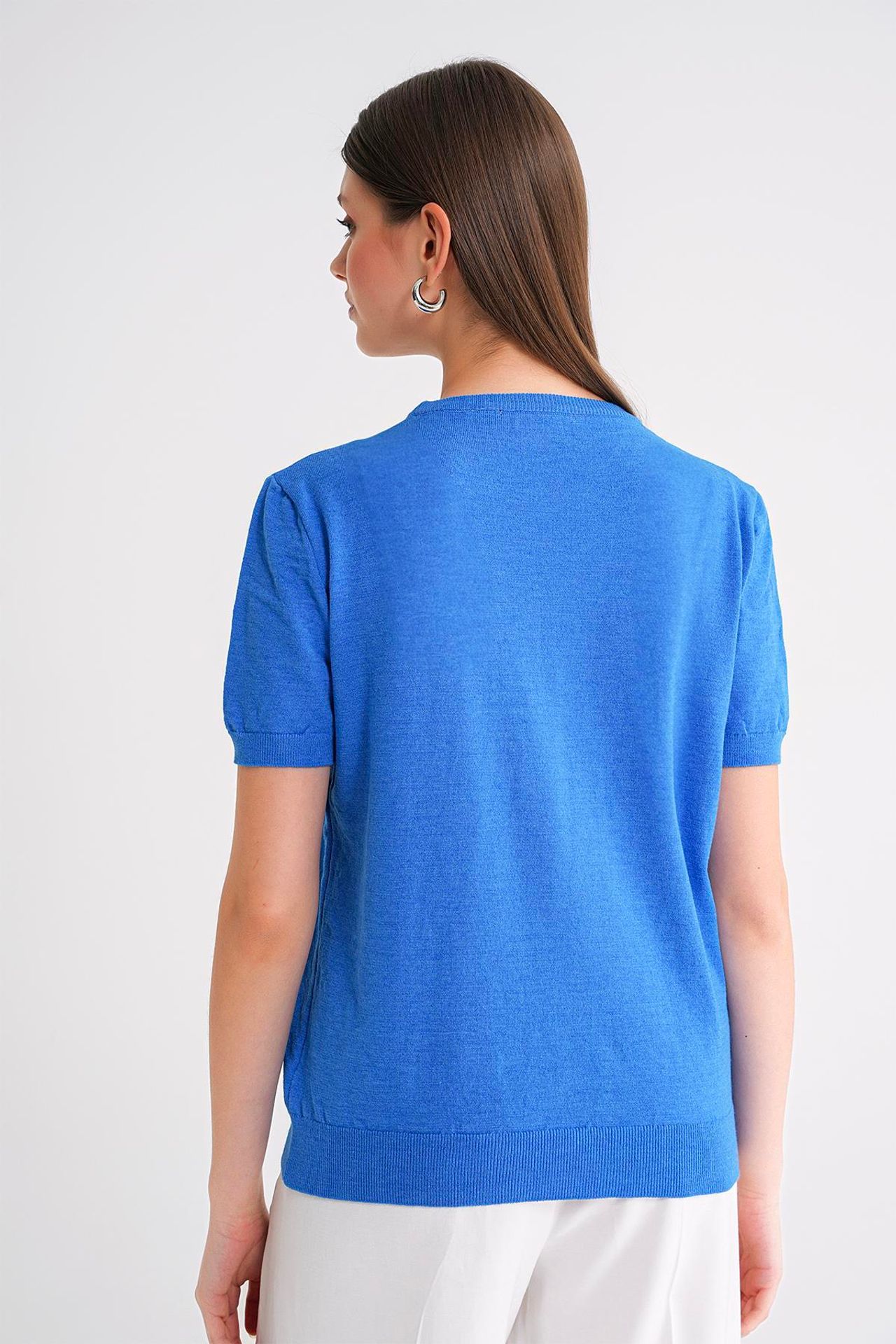 Mixray Crew Neck Short Sleeve Knit Sweater 5
