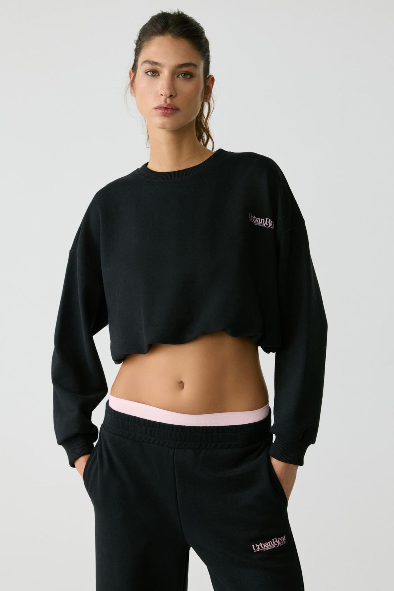 GRIMELANGE Bol Kısa Bisiklet Yaka Sweatshirt 1