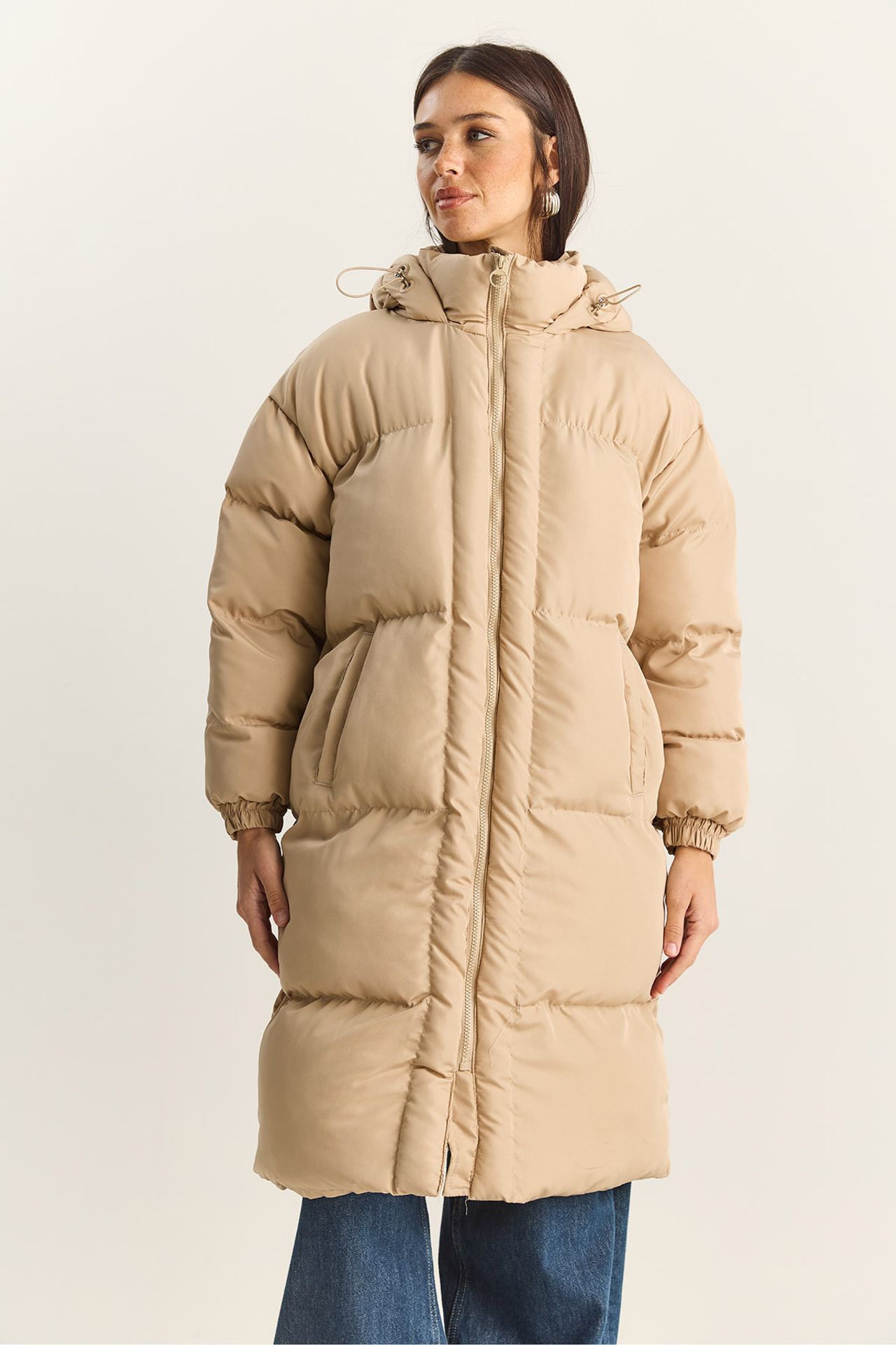 LUCCI Hooded Long Sleeve Puffer Jacket with Pockets