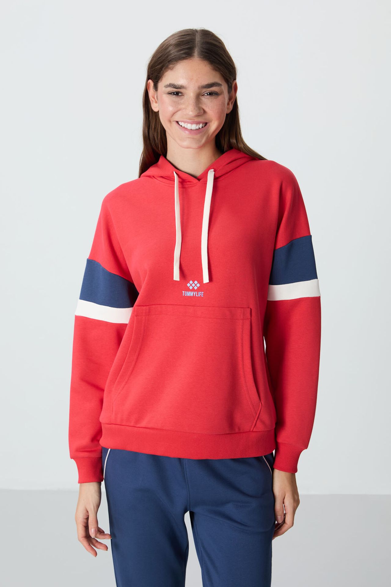 TOMMY Oversized Color-block Hooded Sweatshirt 1