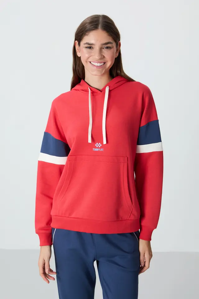 TOMMY Oversized Color-block Hooded Sweatshirt