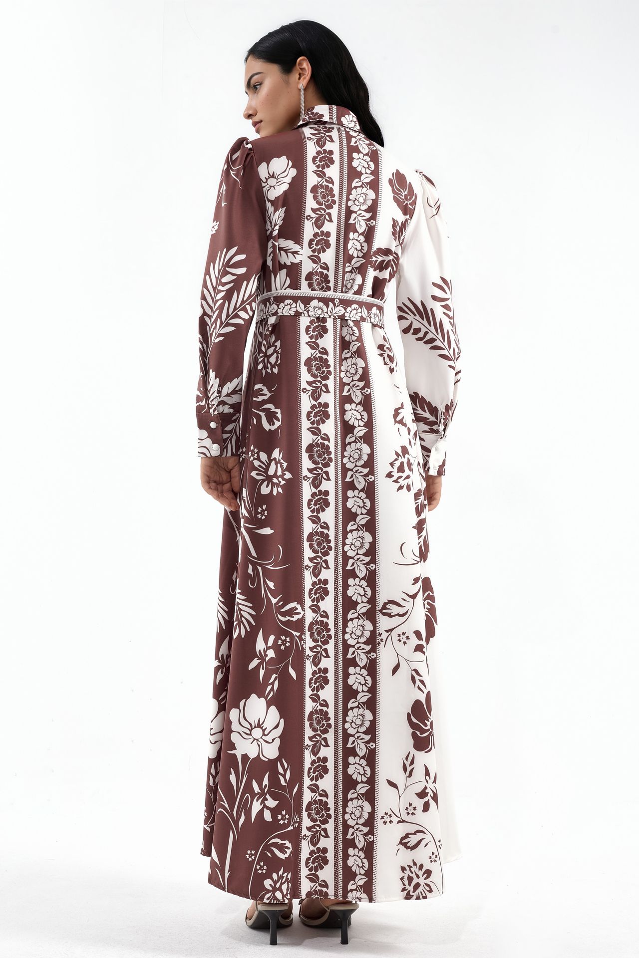 MSN Floral Belted Maxi Shirt Dress 3