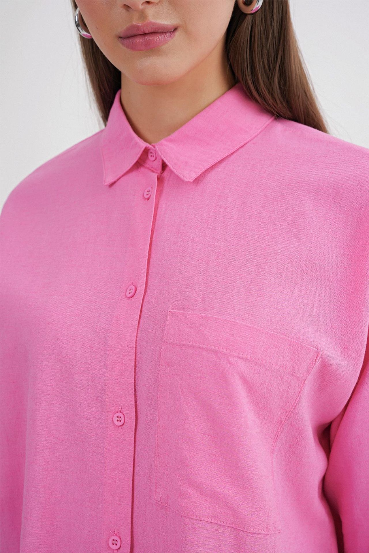 Mixray Oversize Linen Blend Shirt 4