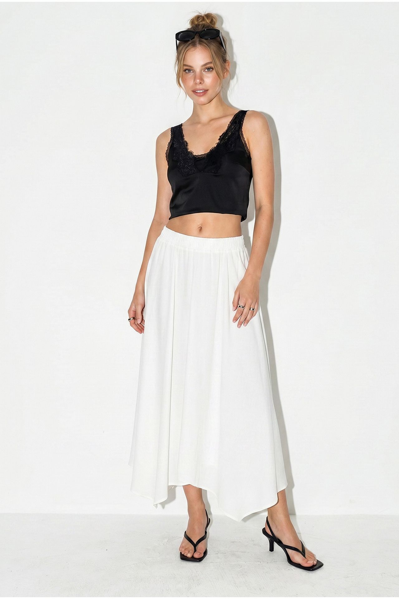 LUCCI High-Waist A-Line Midi Skirt 2