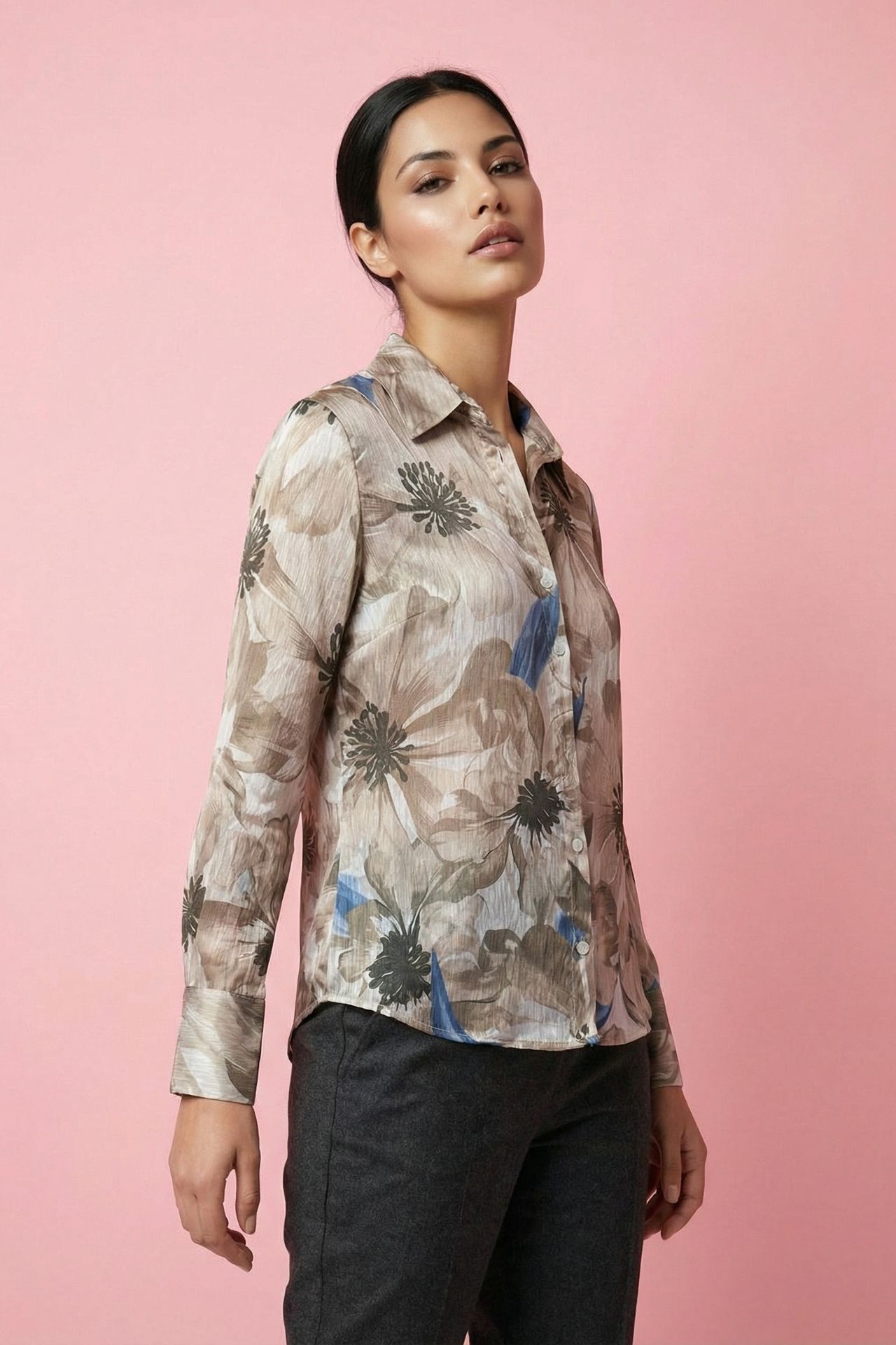 MY FASHION Floral Printed Button-Up Shirt 3