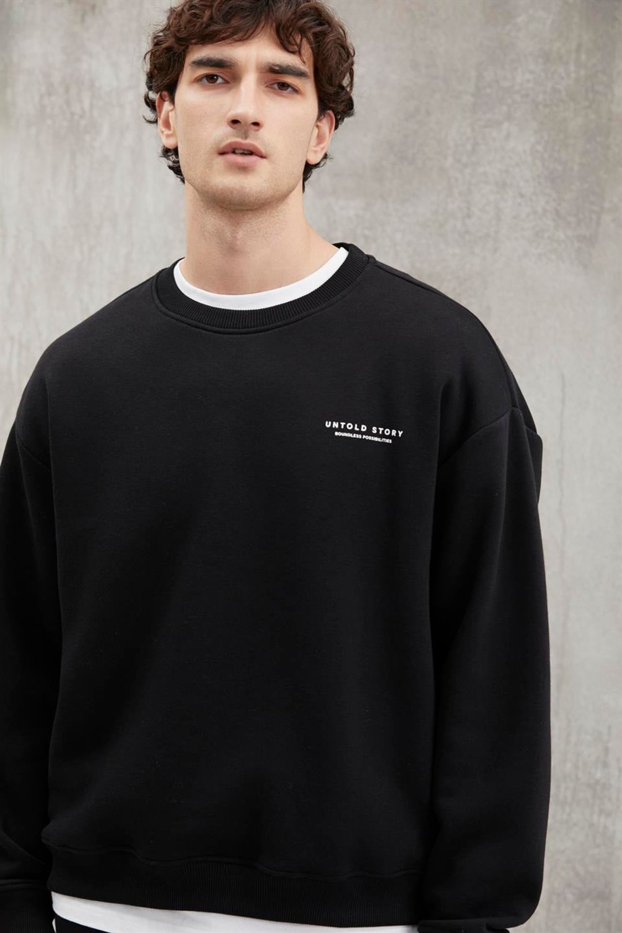 GRIMELANGE Oversize Bisiklet Yaka Logolu Sweatshirt 2