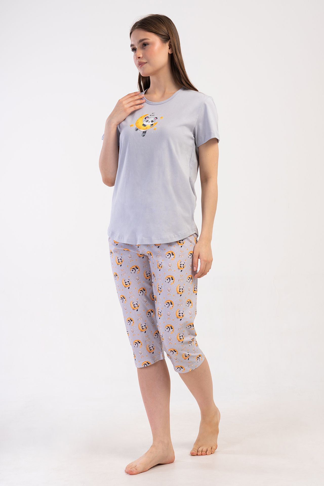 YAKE Capri Pijama Alt Üst Takım 1