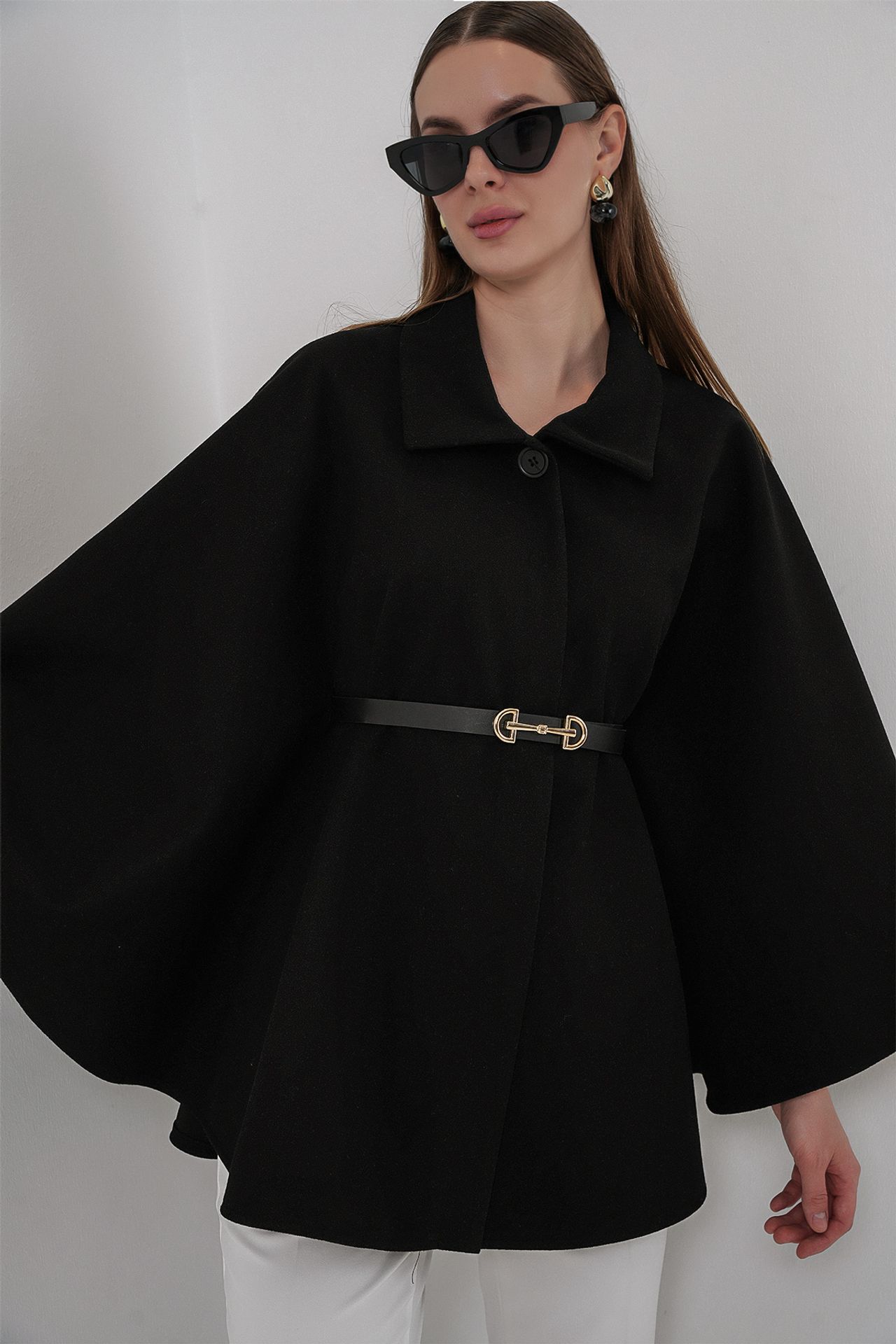 BDART Belted Tweed Cape Coat