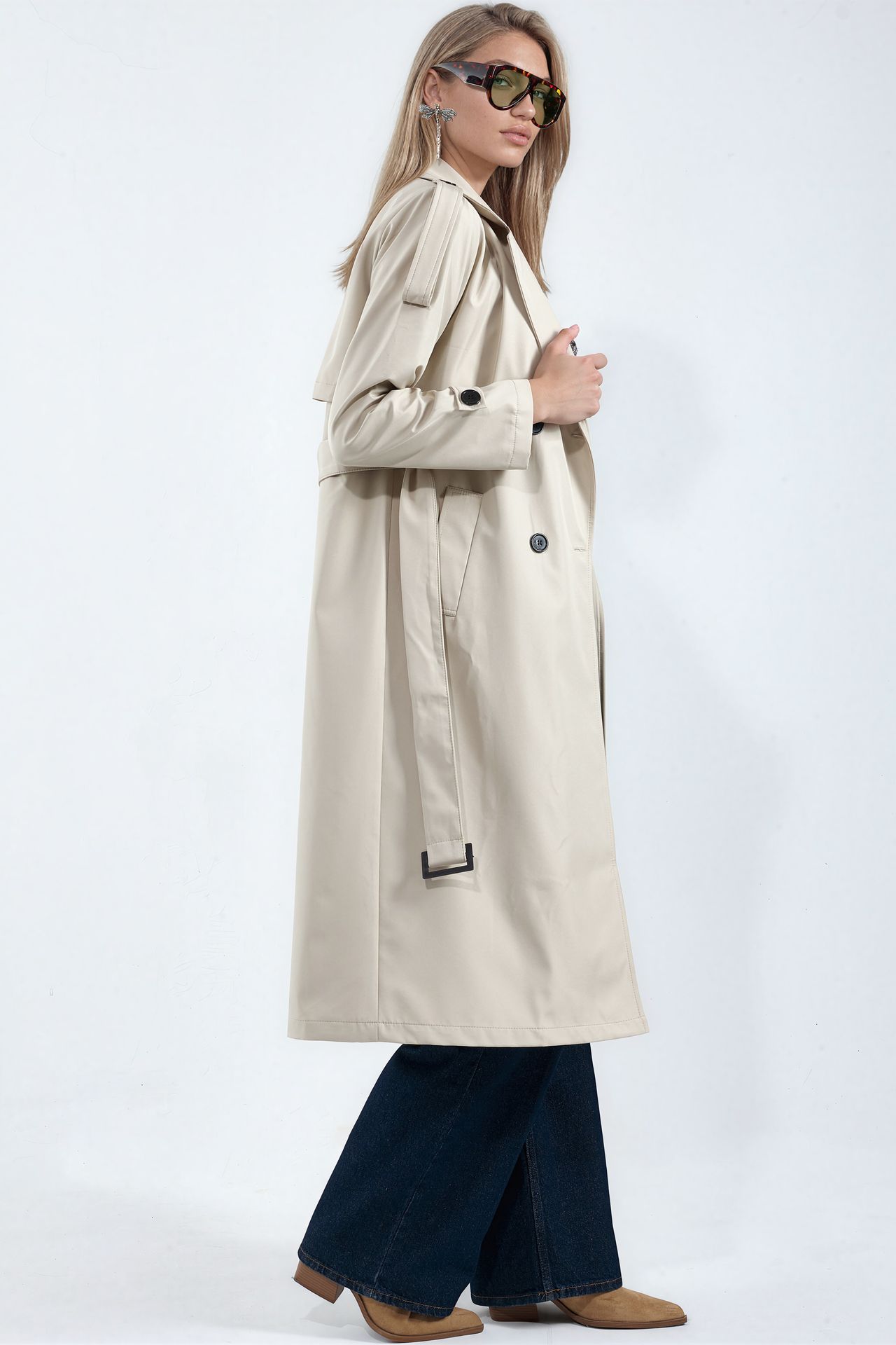 BDART Double Breasted Long Trench Coat