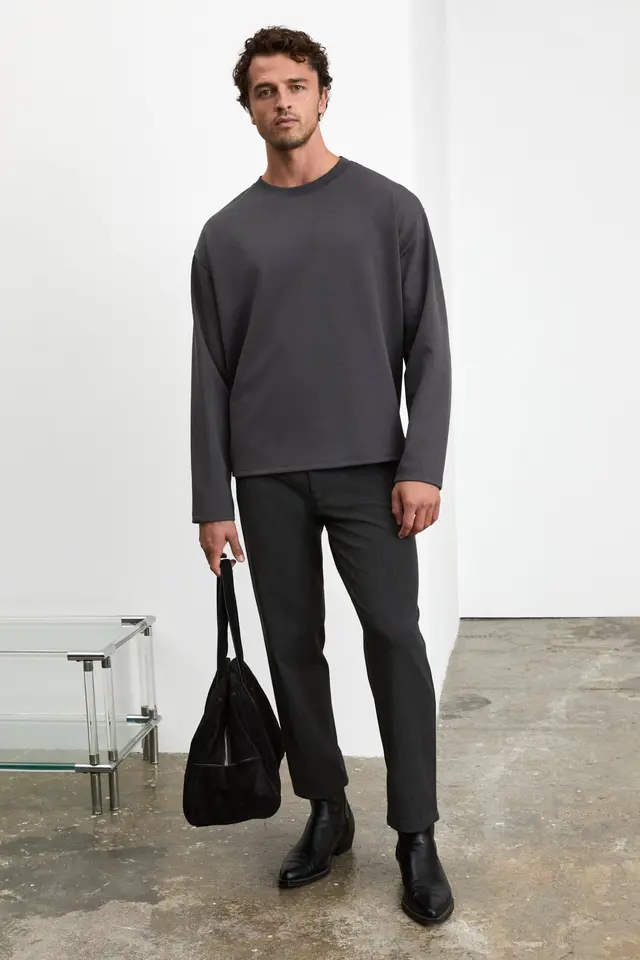 GRIMELANGE Straight Leg Drawstring Trousers