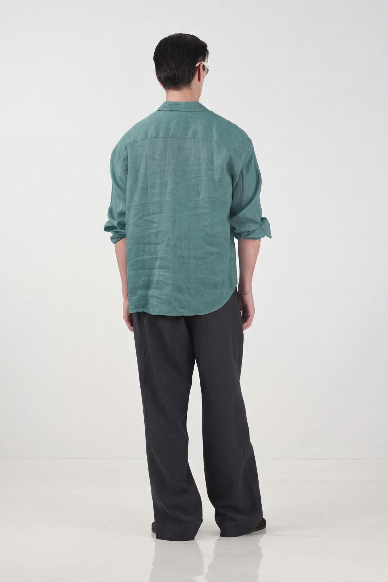 GIESTO Men's oversized linen-blend long-sleeve shirt 3