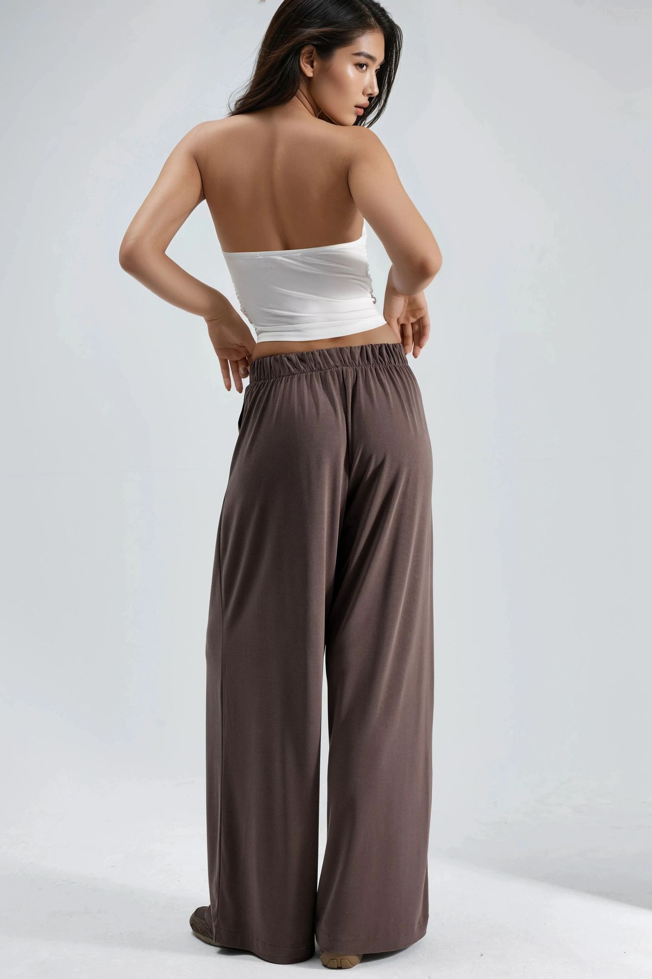 BUSEM Pleated Wide Leg Pants with Pockets