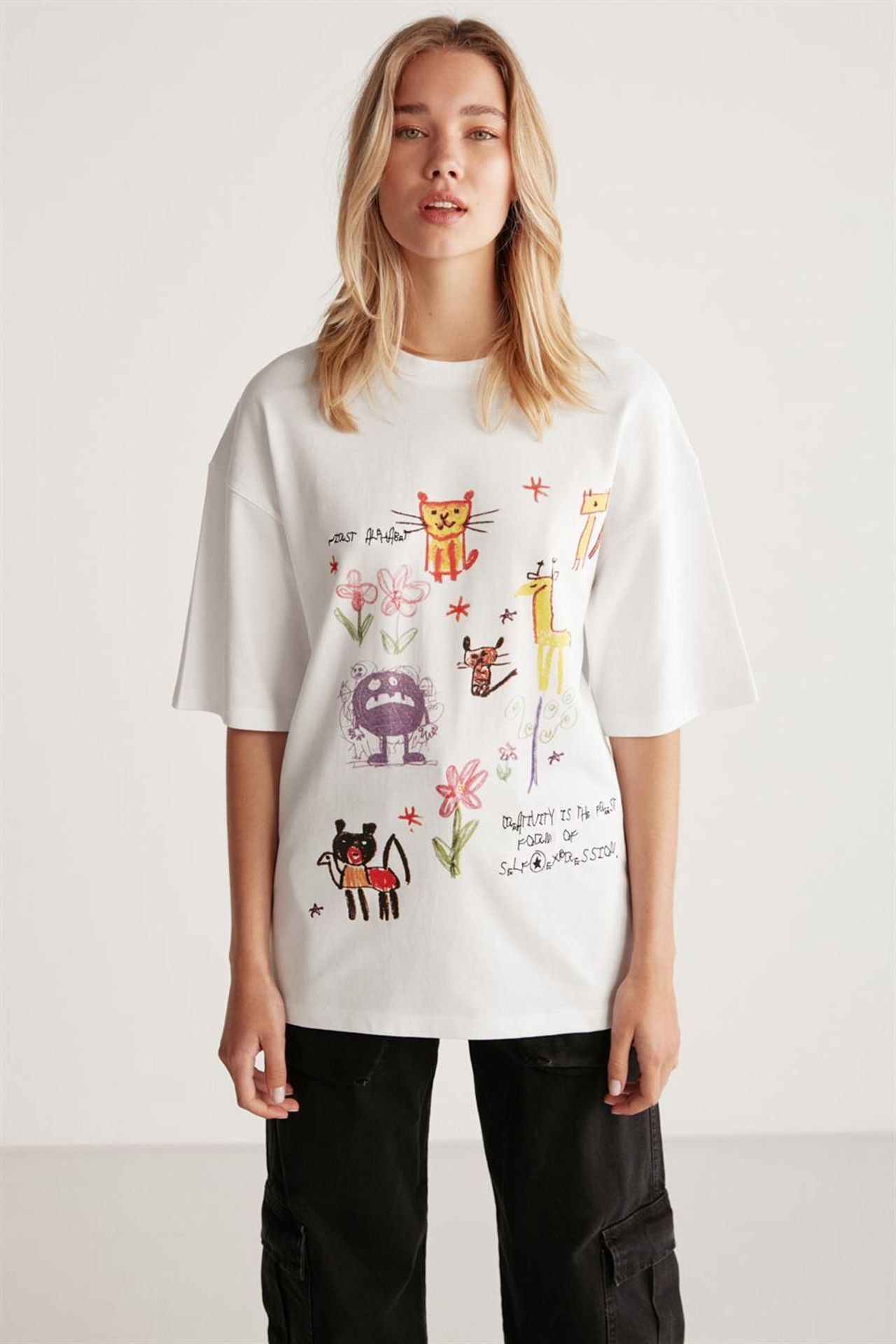 GRIMELANGE Oversized Printed Embroidered T-Shirt 3