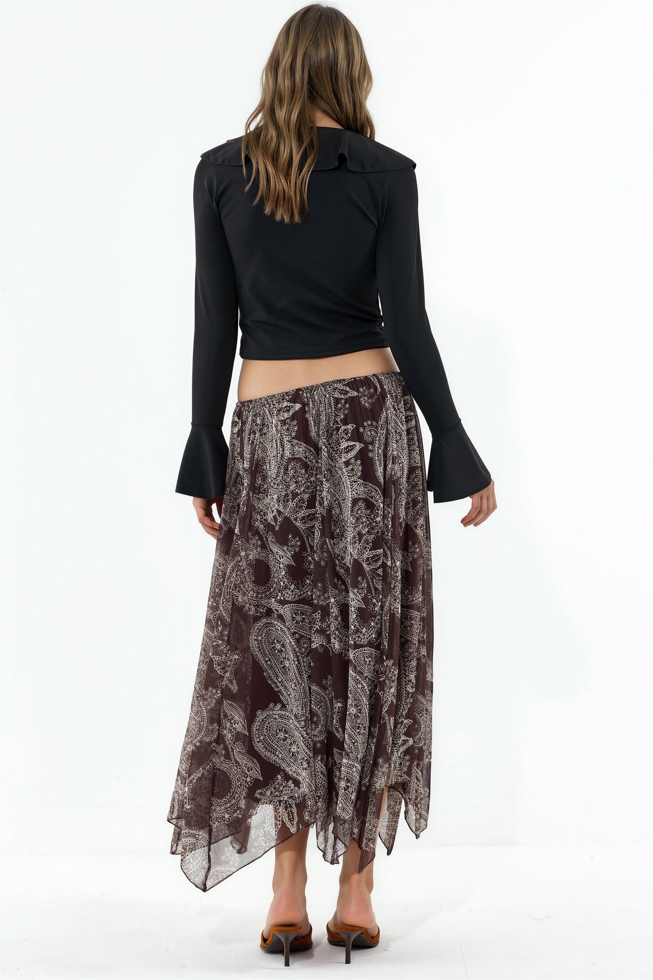 BDART High Waist A-Line Midi Skirt in Paisley Print 3