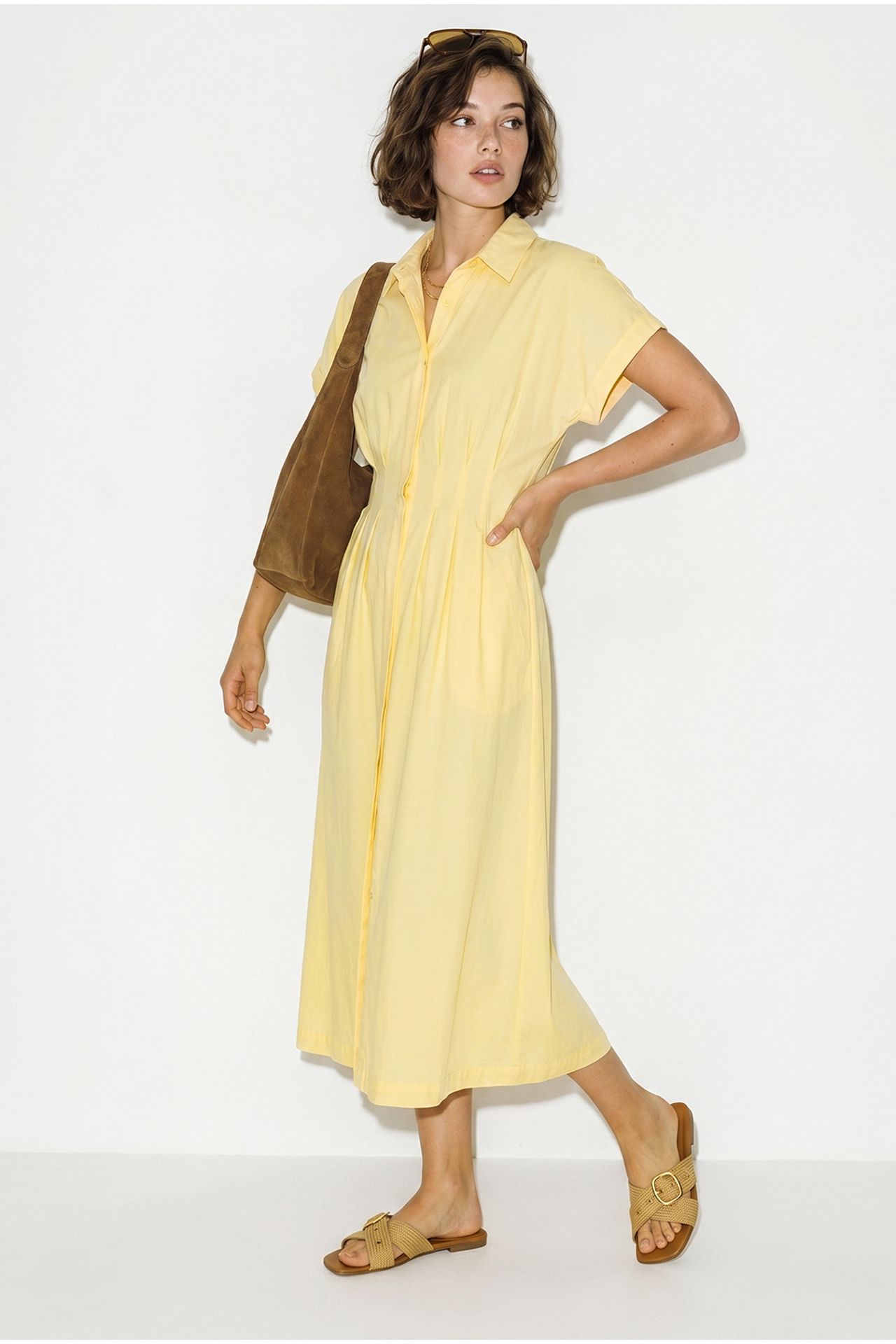 LUCCI Fitted Midi Shirt Dress 4