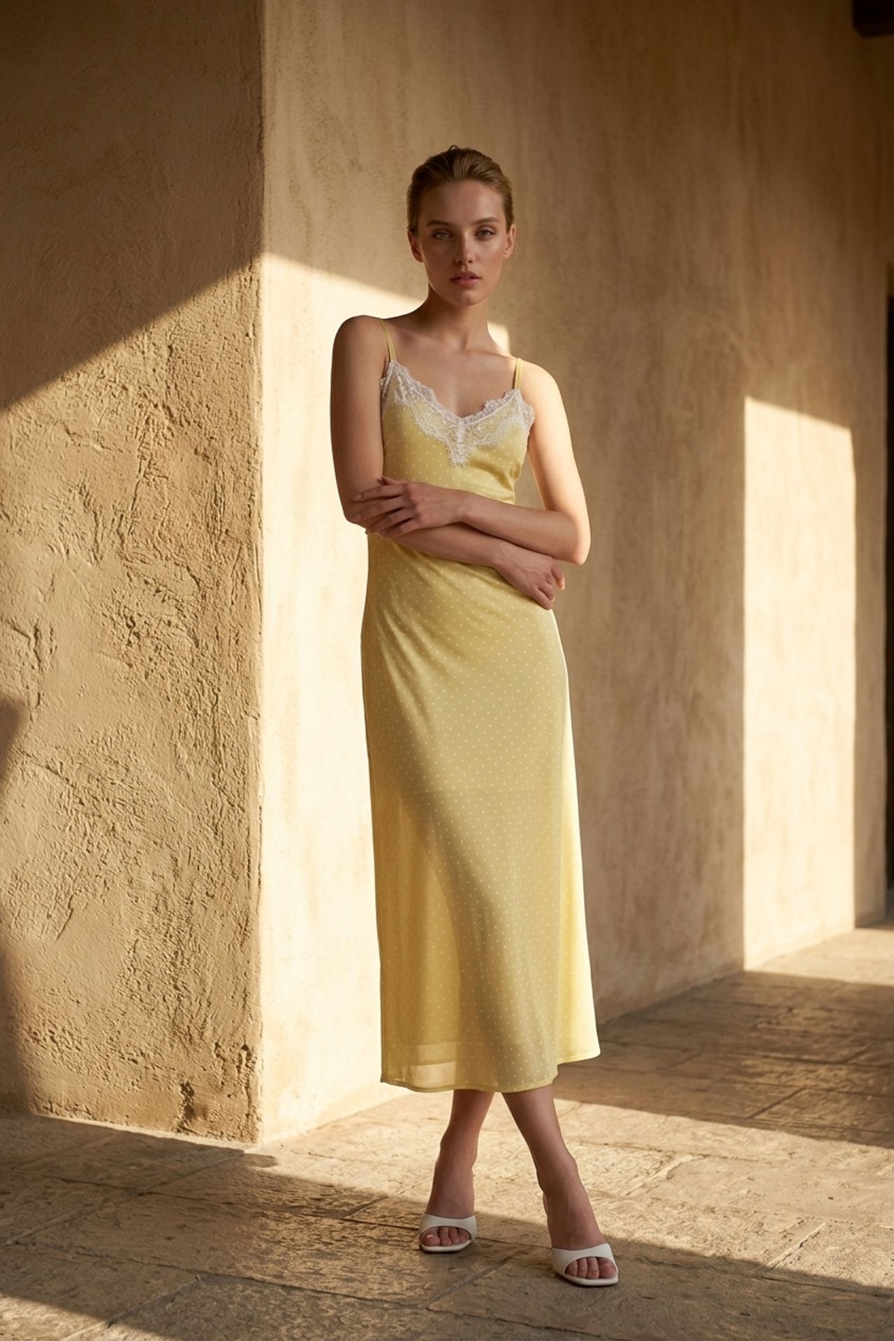 MY FASHION Women's Polka Dot Chiffon Maxi Dress 1
