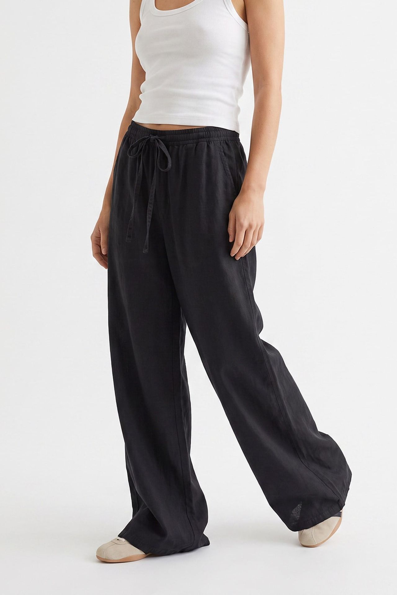 MIXRAY Tencel Wide-Leg Palazzo Trousers 2