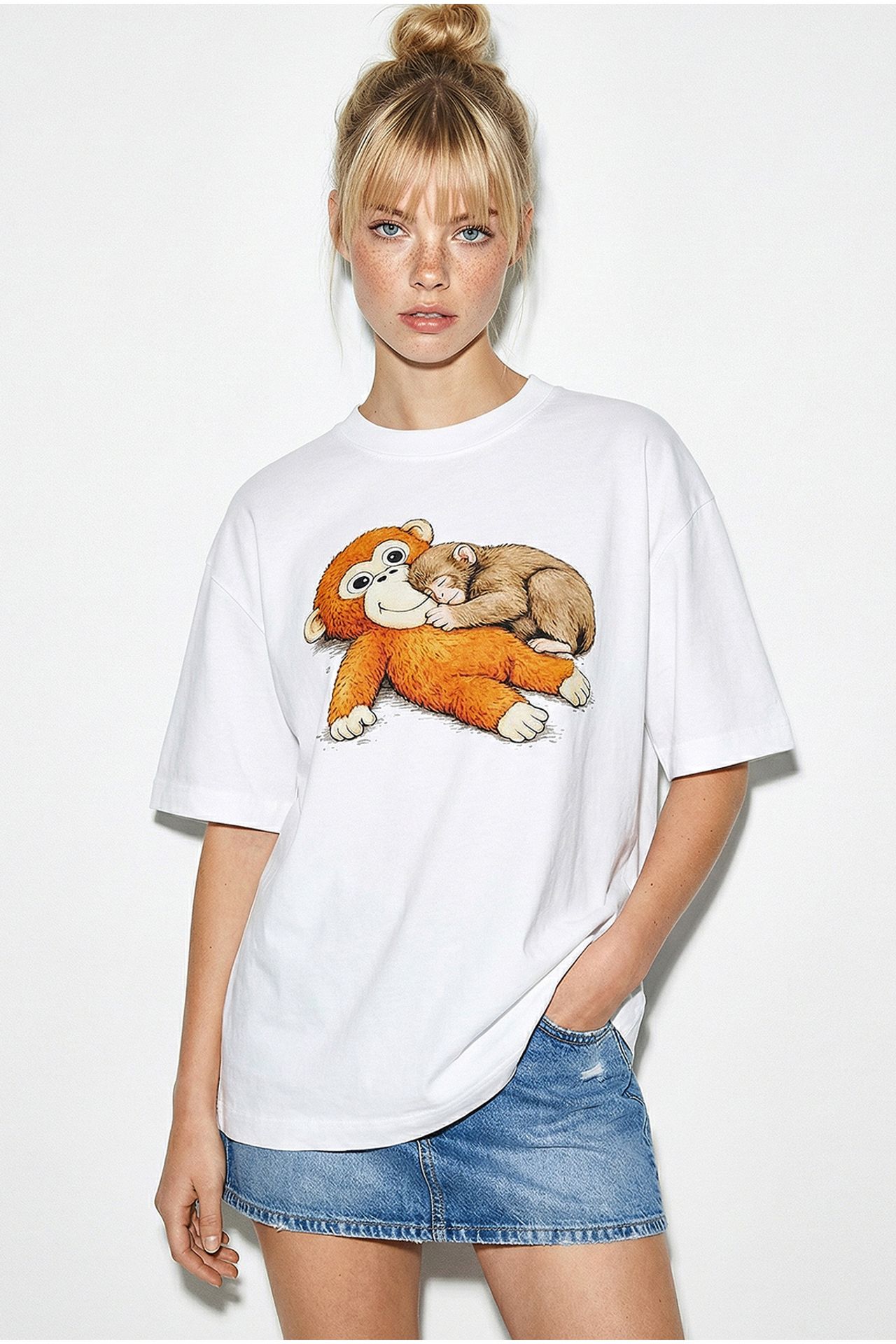 LUCCI Printed Crew Neck T-Shirt with Accessory Detail 4