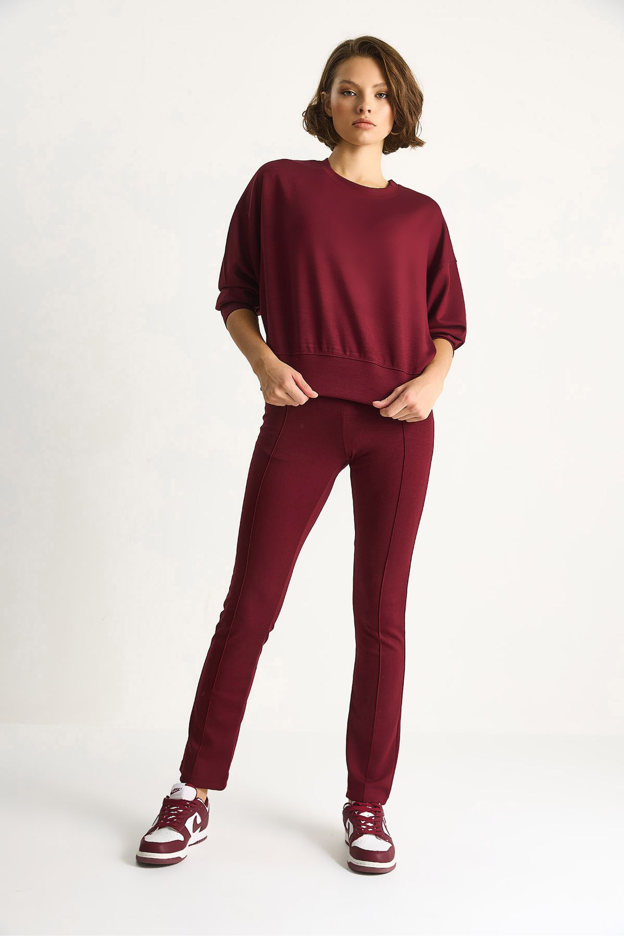 LUCCI Fitted Long Sleeve Crew Neck Two-Piece Set 4