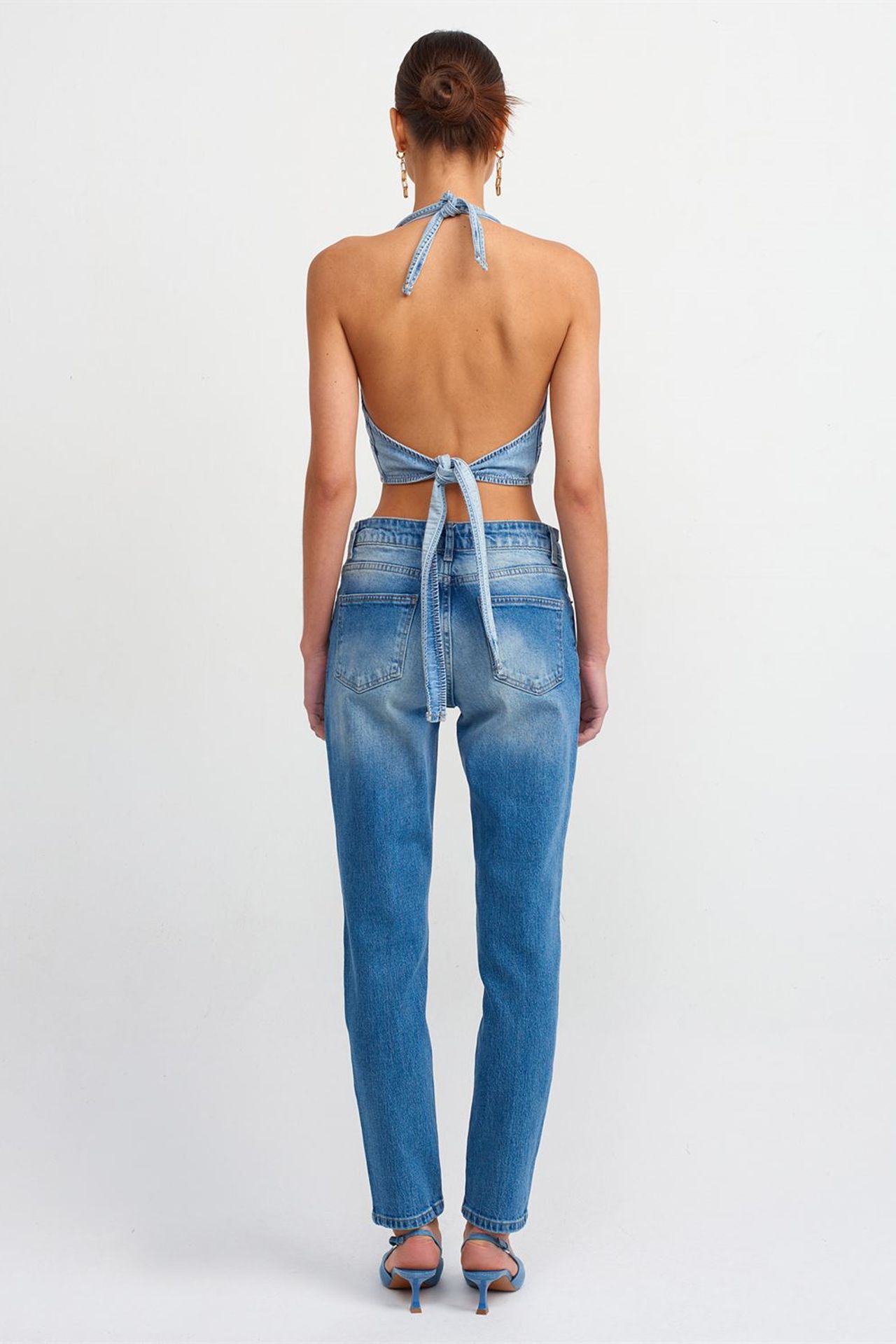DILVIN Mid Waist Straight Leg Jeans 2