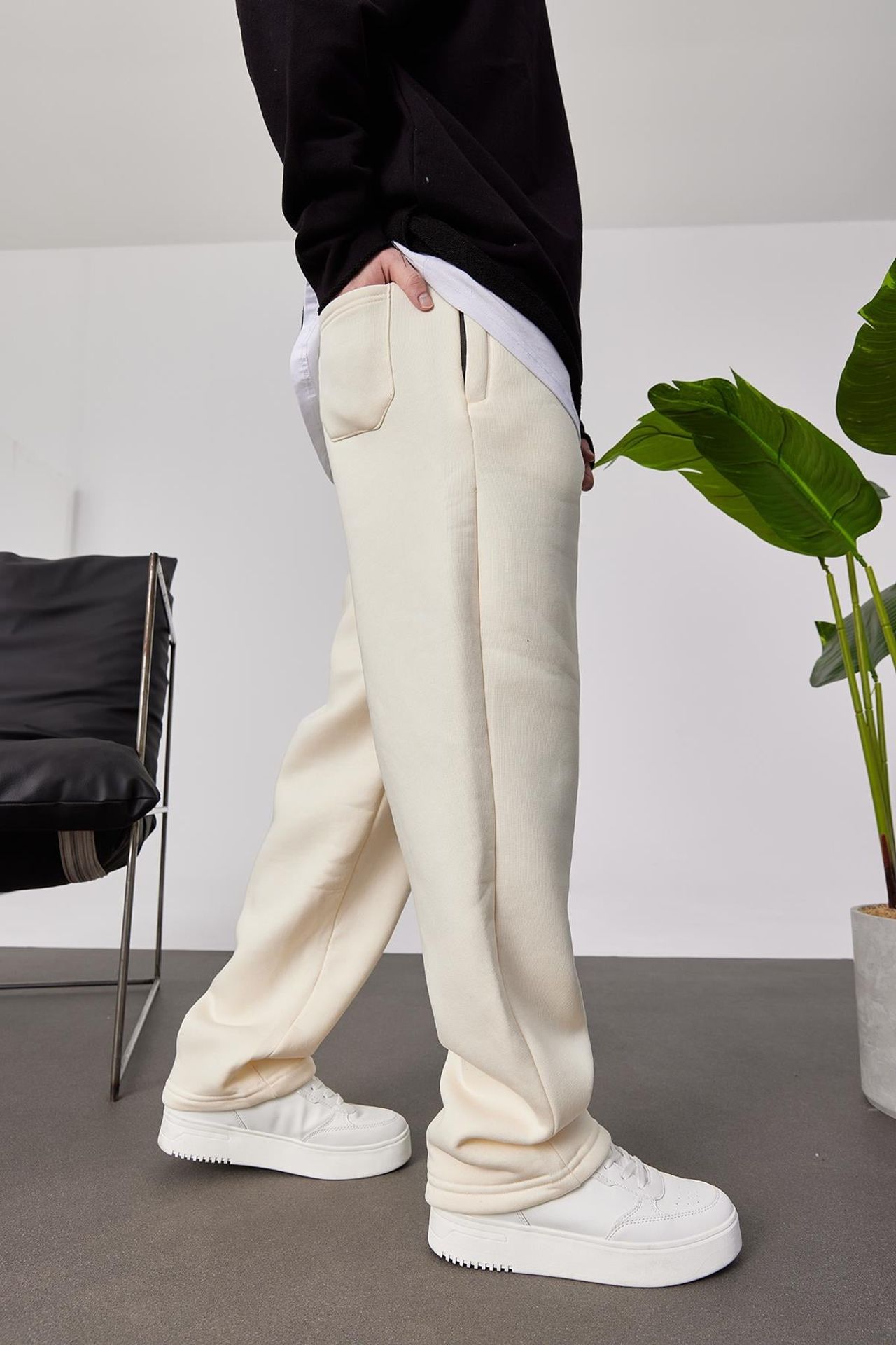 NOMARC Uzun Geniş Paça Elastik Belli Jogger 3