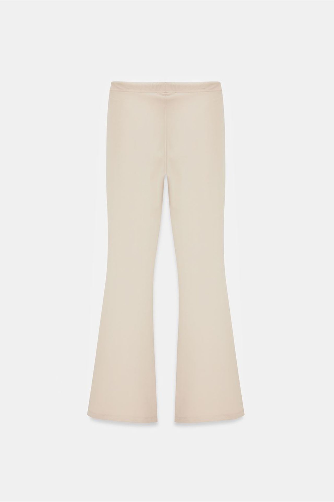 DILVIN Mid-Waist Flare Jersey Pants With Drawstring 6