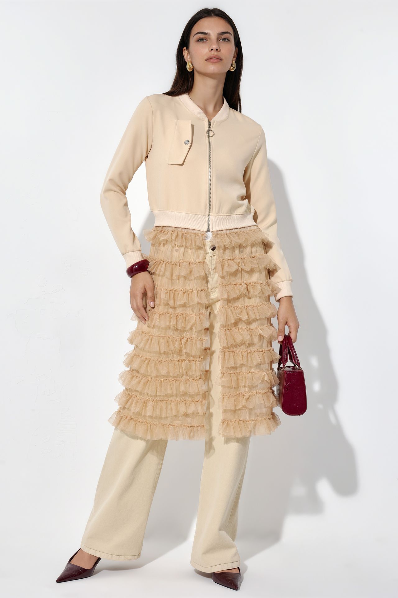 MSN Long Textured Poplin Jacket 1