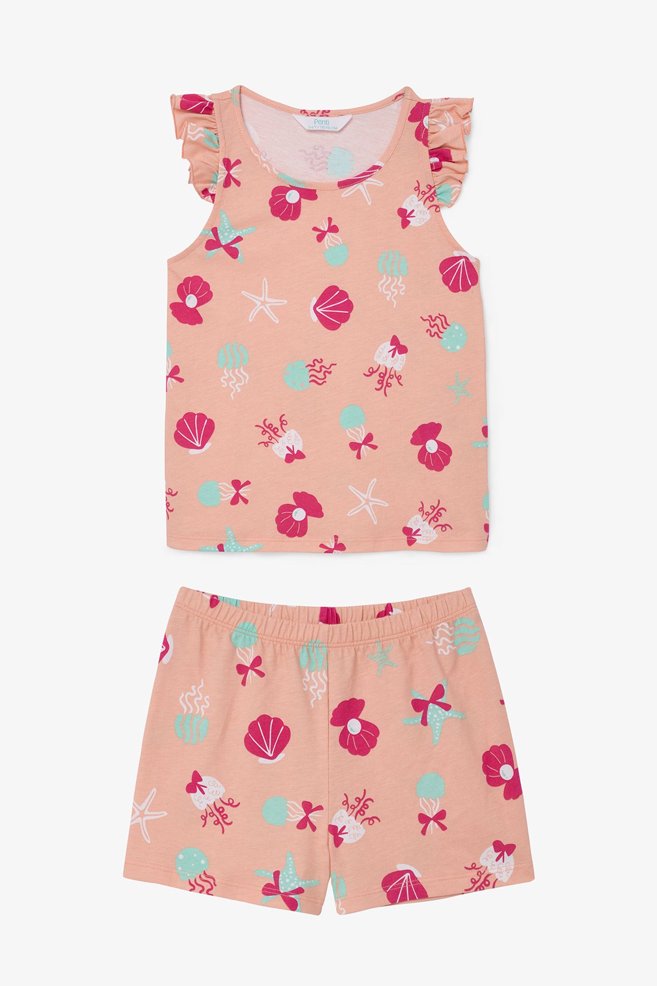 PENTI Girls' Keep Our Ocean Cotton Pajama Set 1