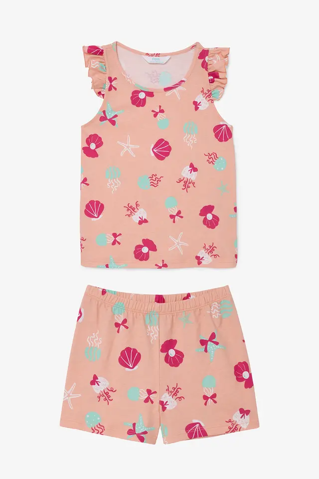 PENTI Girls' Keep Our Ocean Cotton Pajama Set