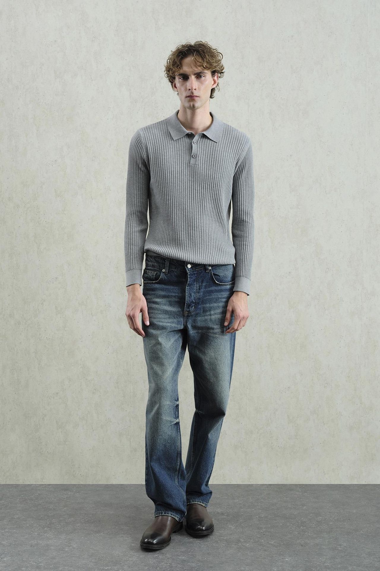 GIESTO Slim Fit Ribbed Polo T-Shirt 1