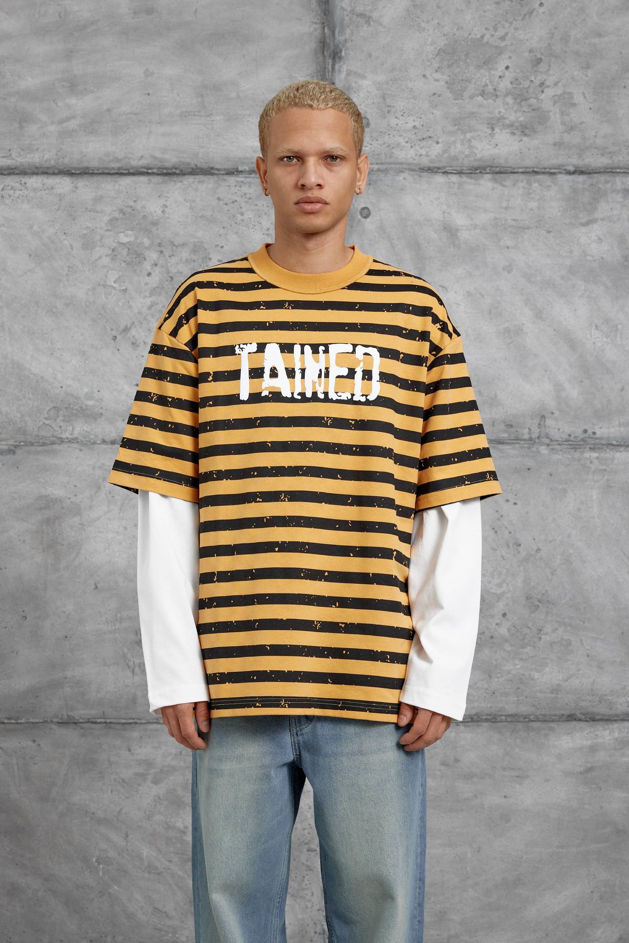 NOMARC Bol Çizgili Bisiklet Yaka Sweatshirt 1