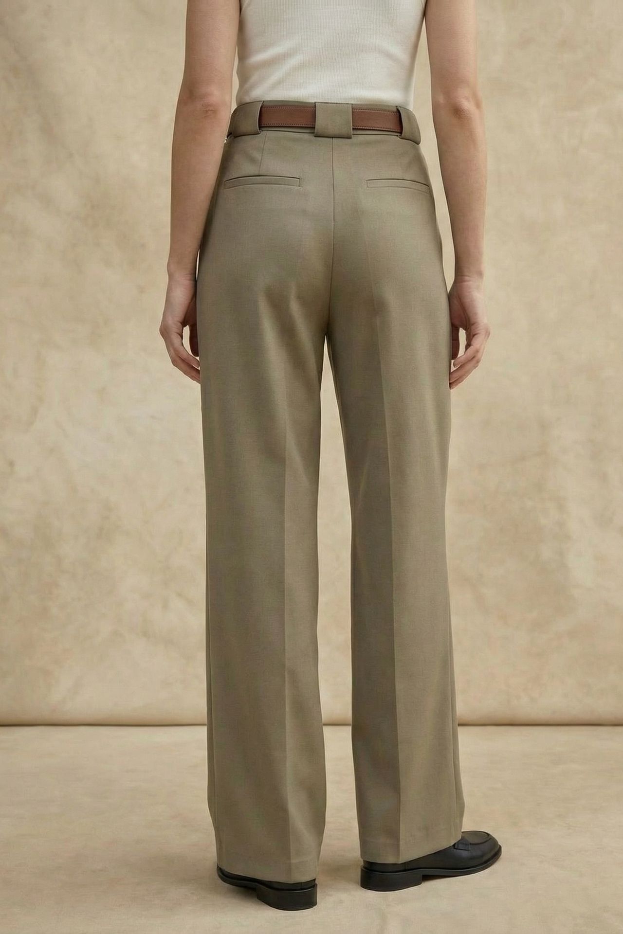 MY FASHION High Waist Pleated Wide Leg Trousers 4