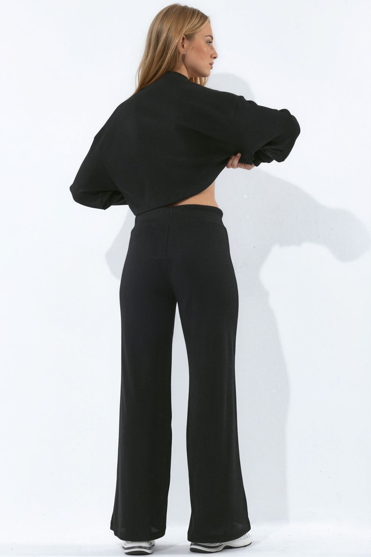 BUSEM Women's Elastic Waist Straight Pants