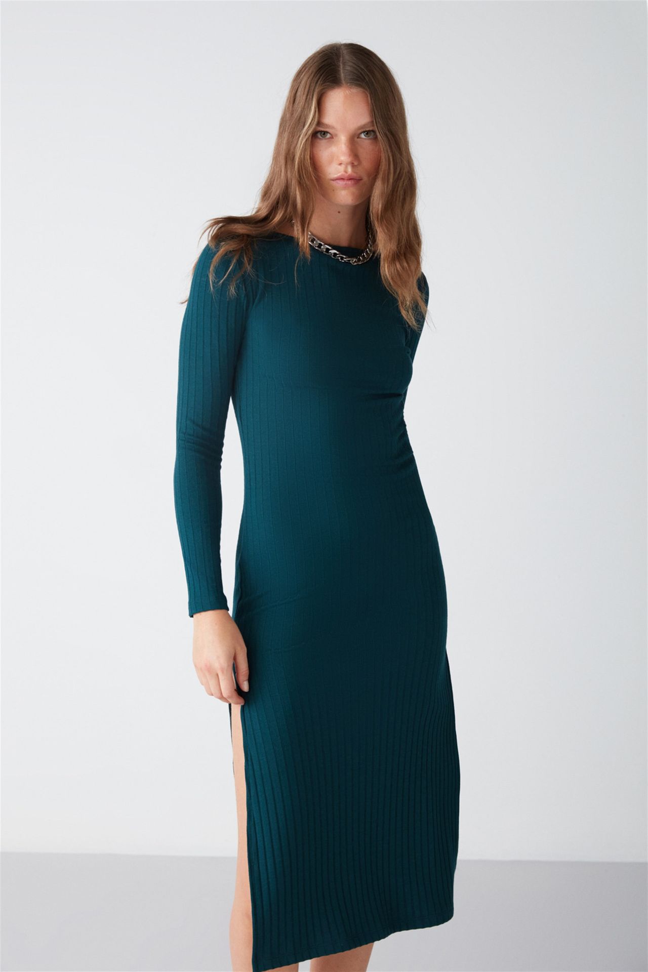 GRIMELANGE Ribbed Bodycon Midi Dress 3