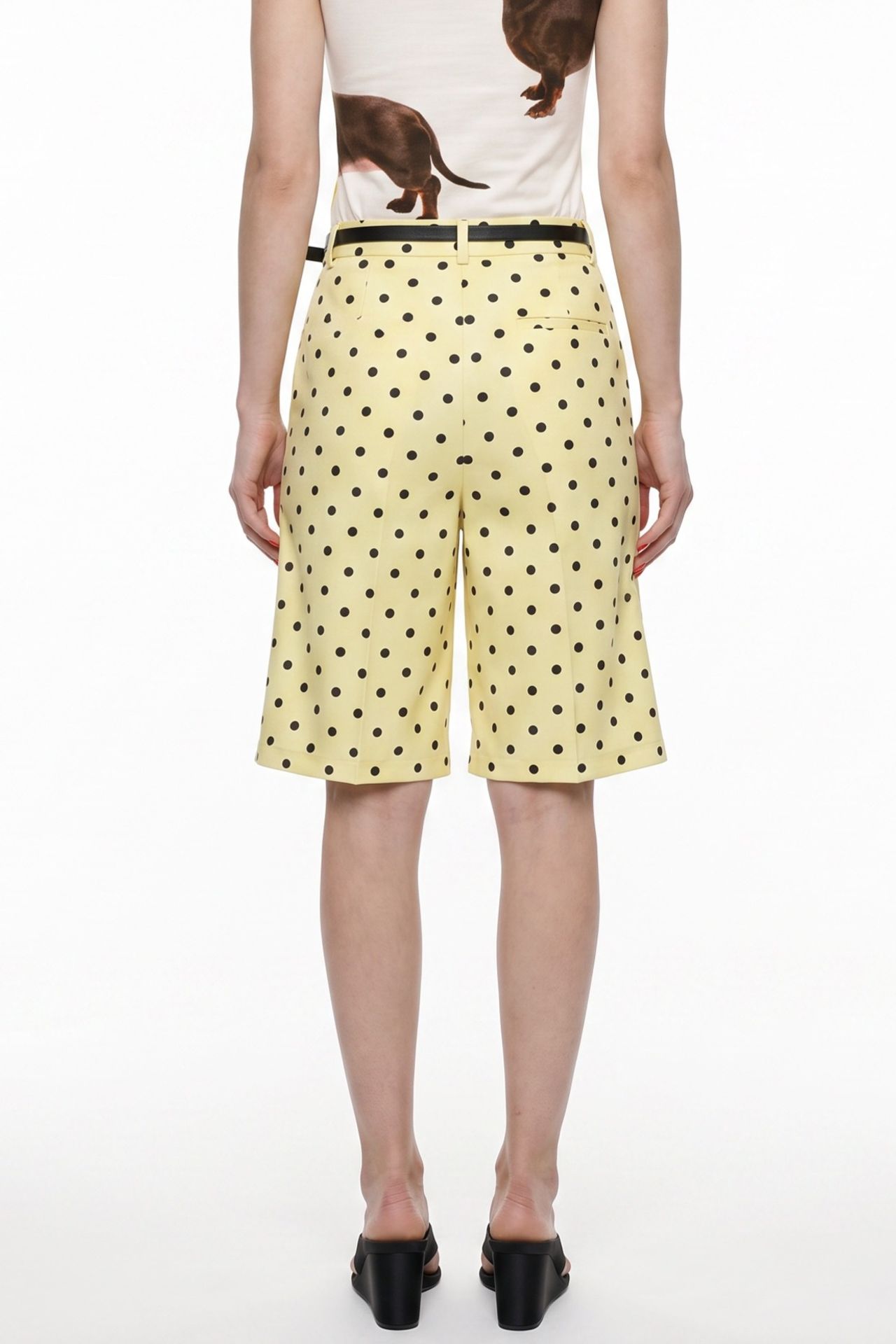 PUCKA High-Waist Wide-Leg Polka Dot Shorts