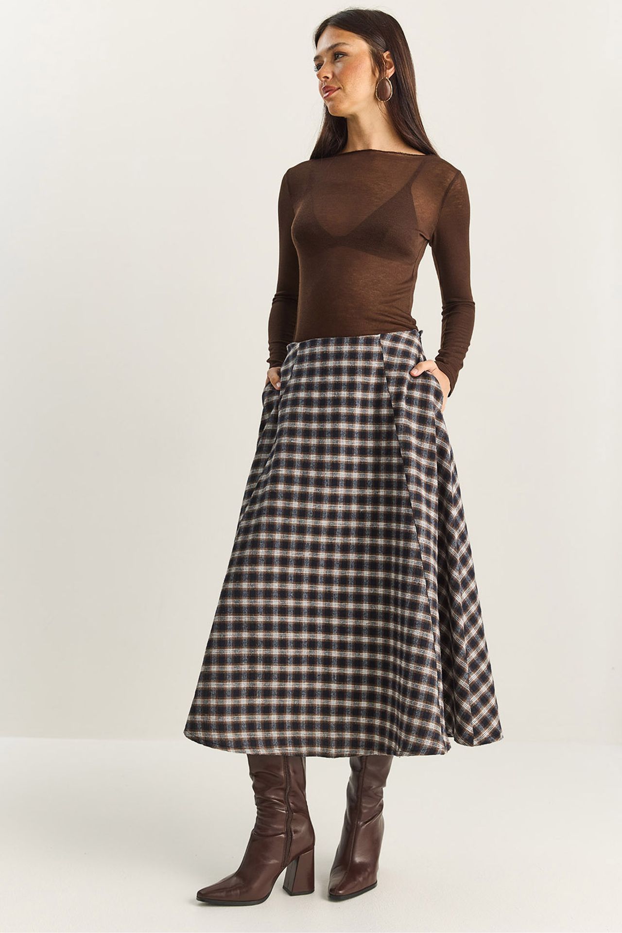 LUCCI High Waist Midi Skirt 1